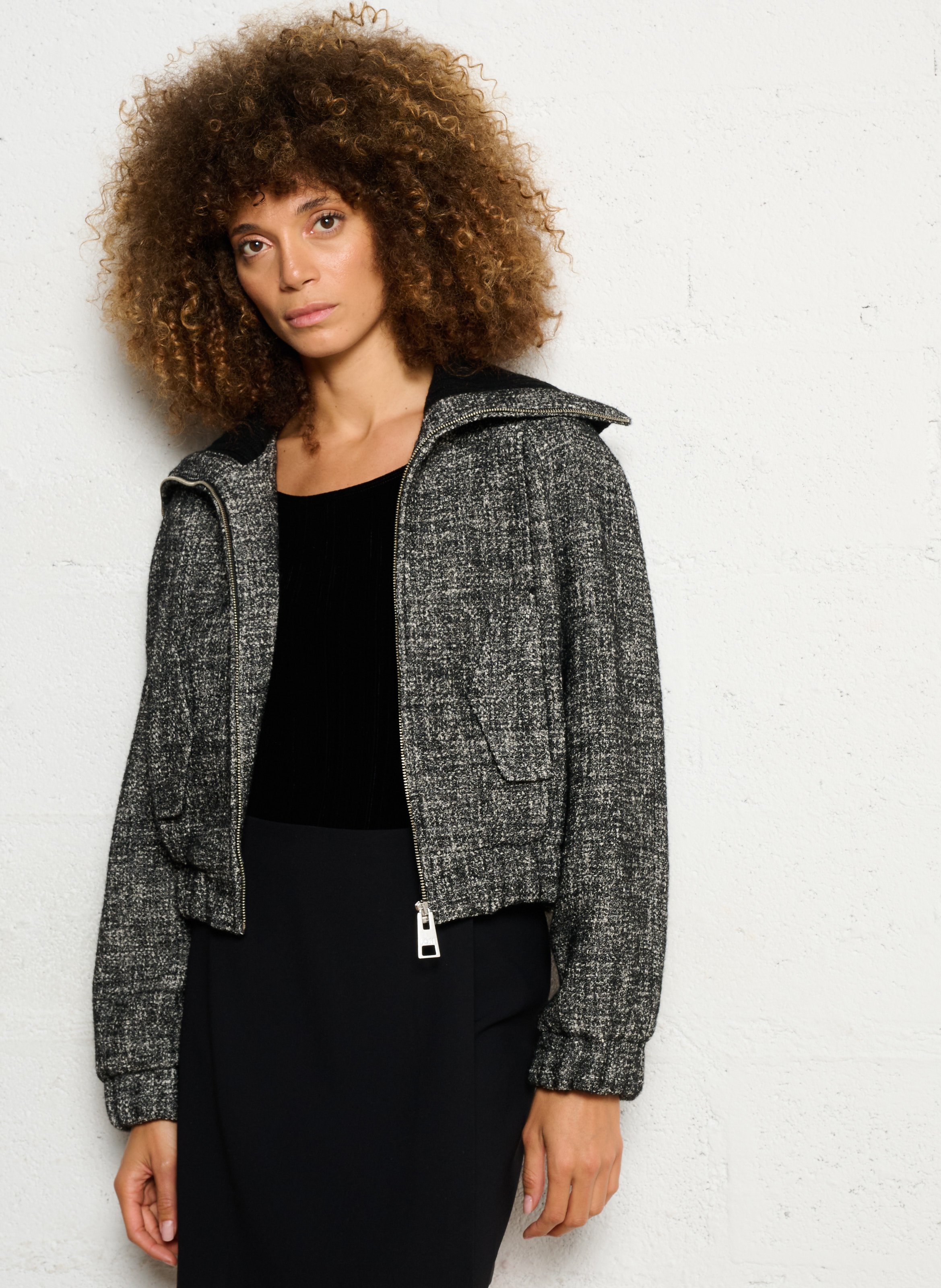 Veste oversize en coton mélangé MARGAUX LONNBERG Argent