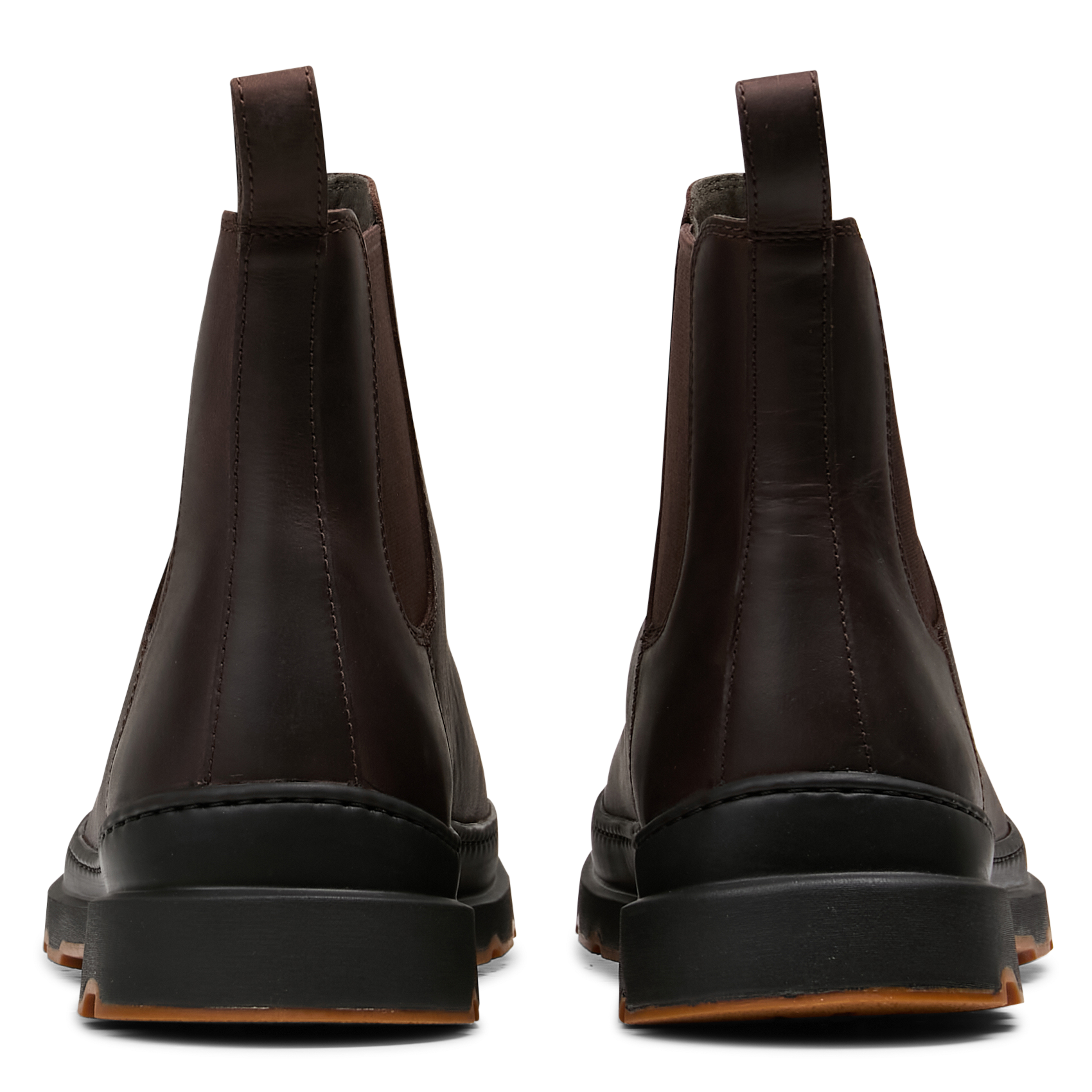 Bottines Chelsea unies en cuir mélangé CAMPER Marron