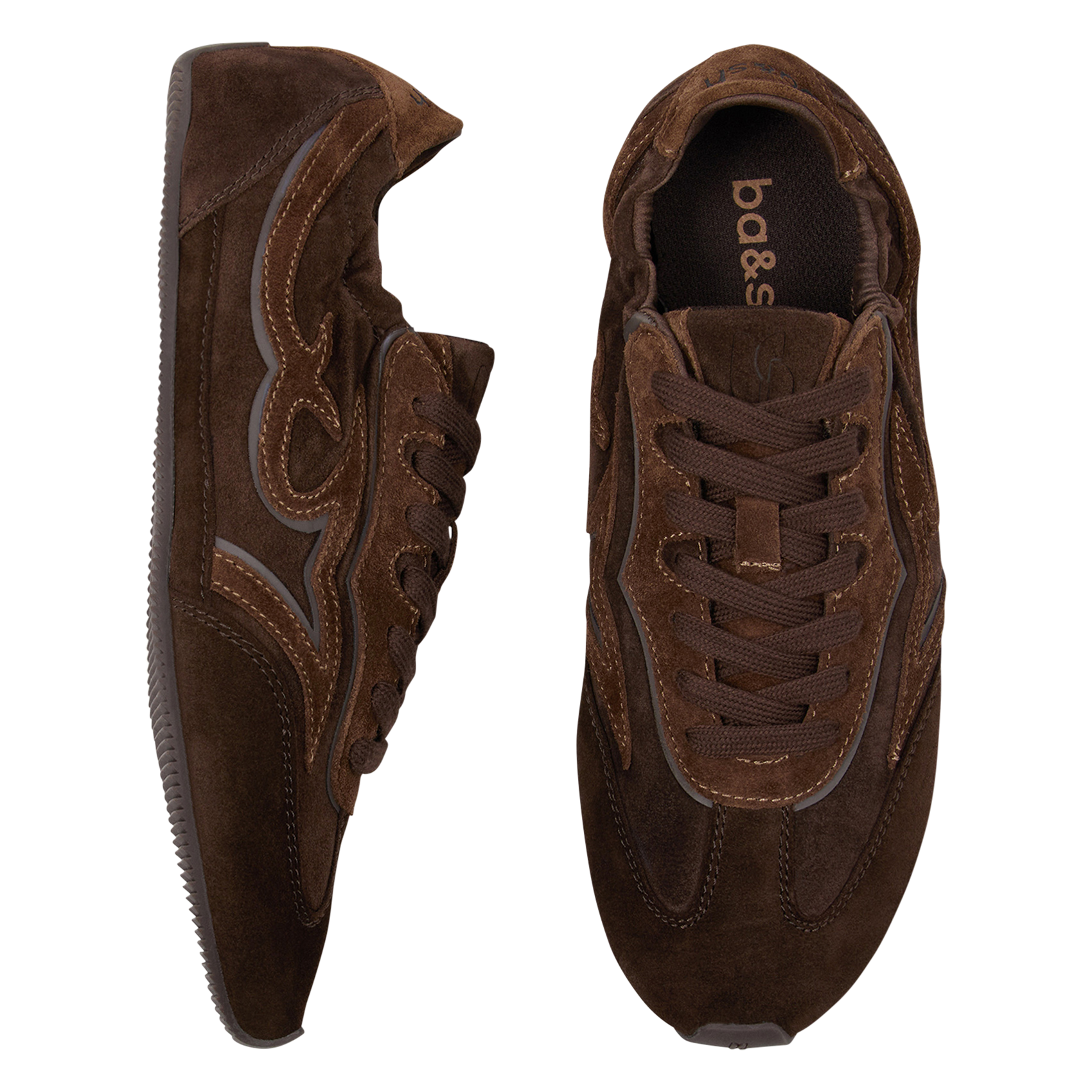 Lage, imitatieleren sneakers met contrasterende details BA&SH Bruin