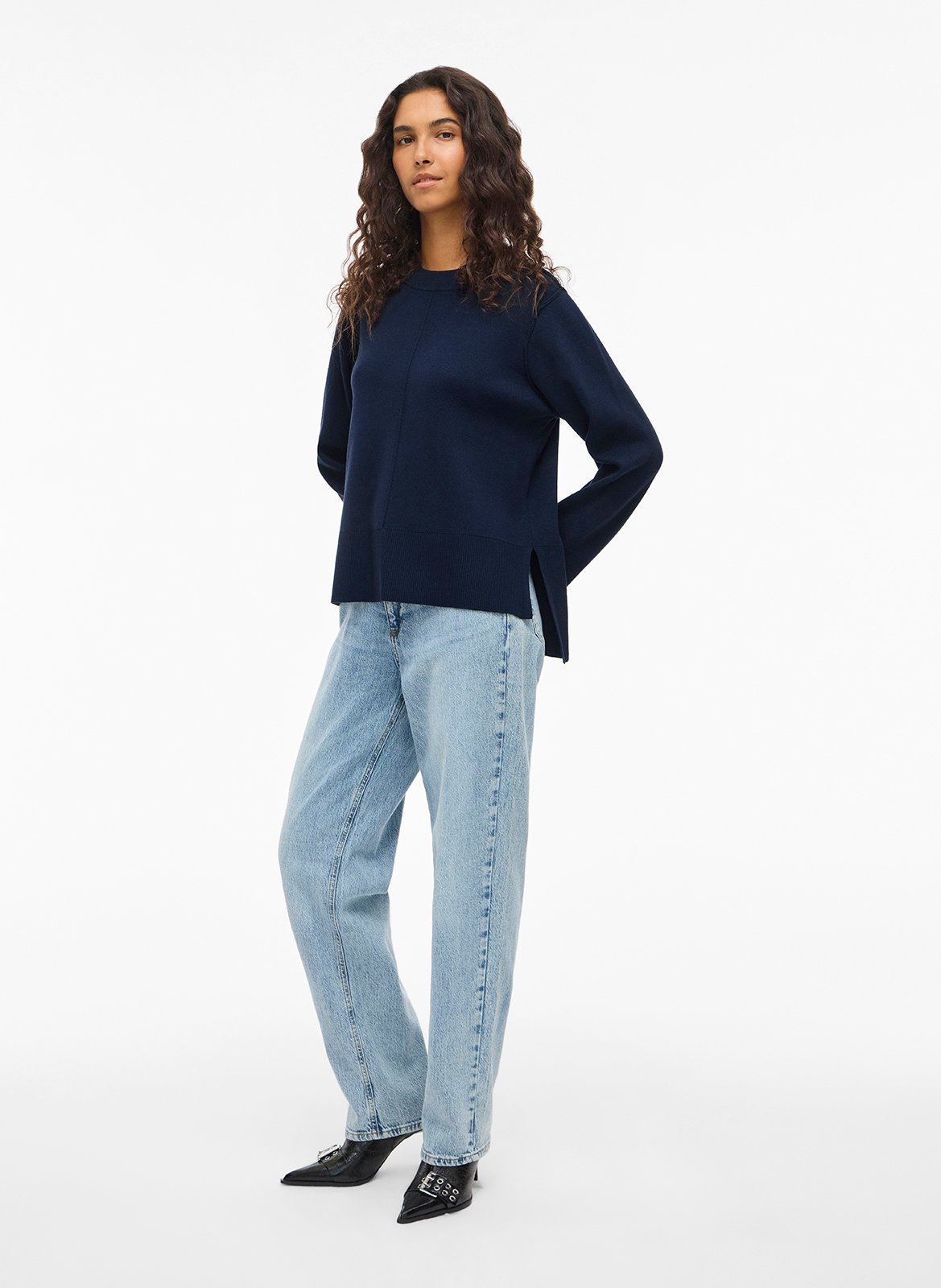 Pull col rond  VILA Bleu