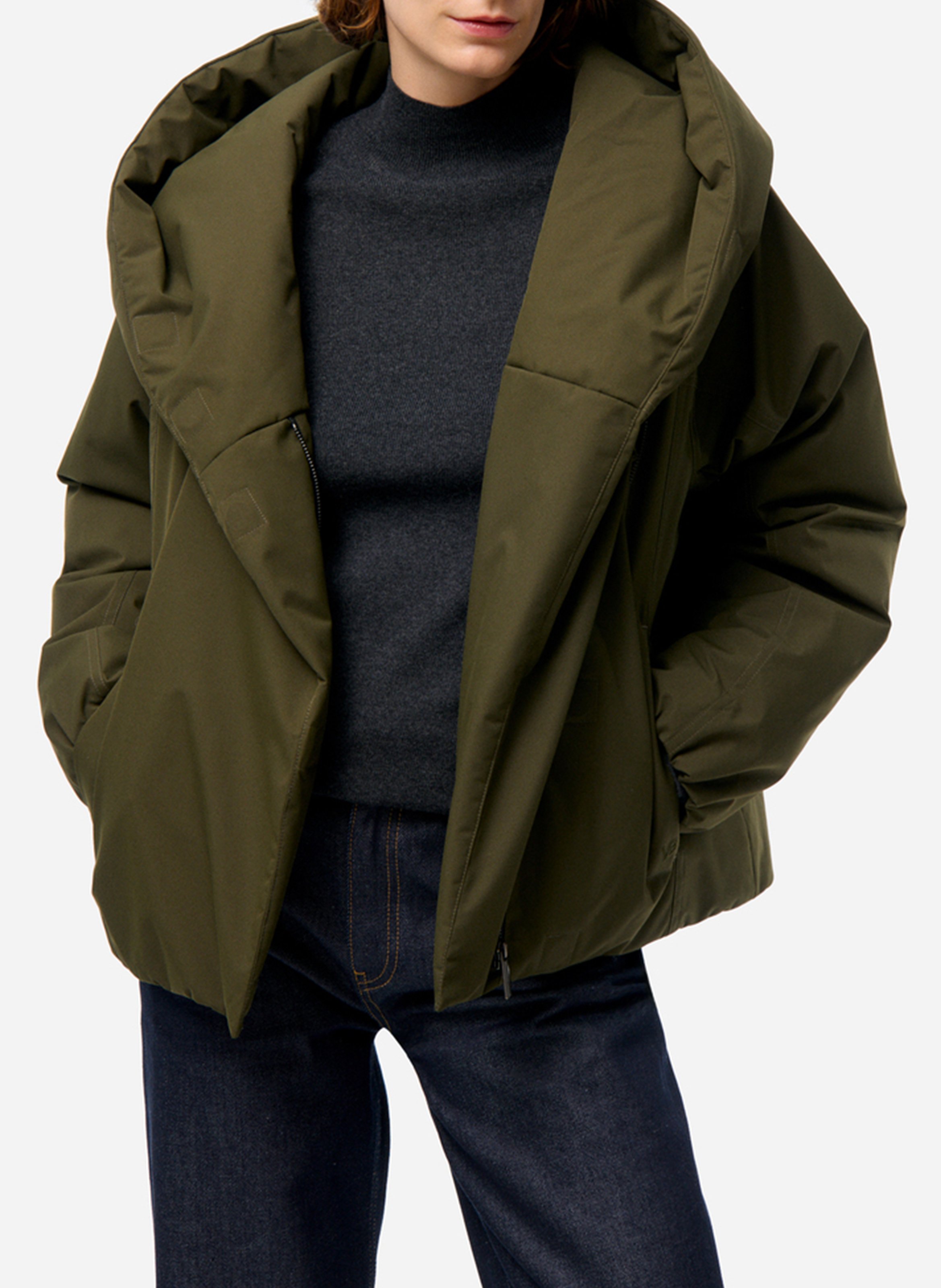 Recht donsjack met capuchon VANESSA BRUNO Groen