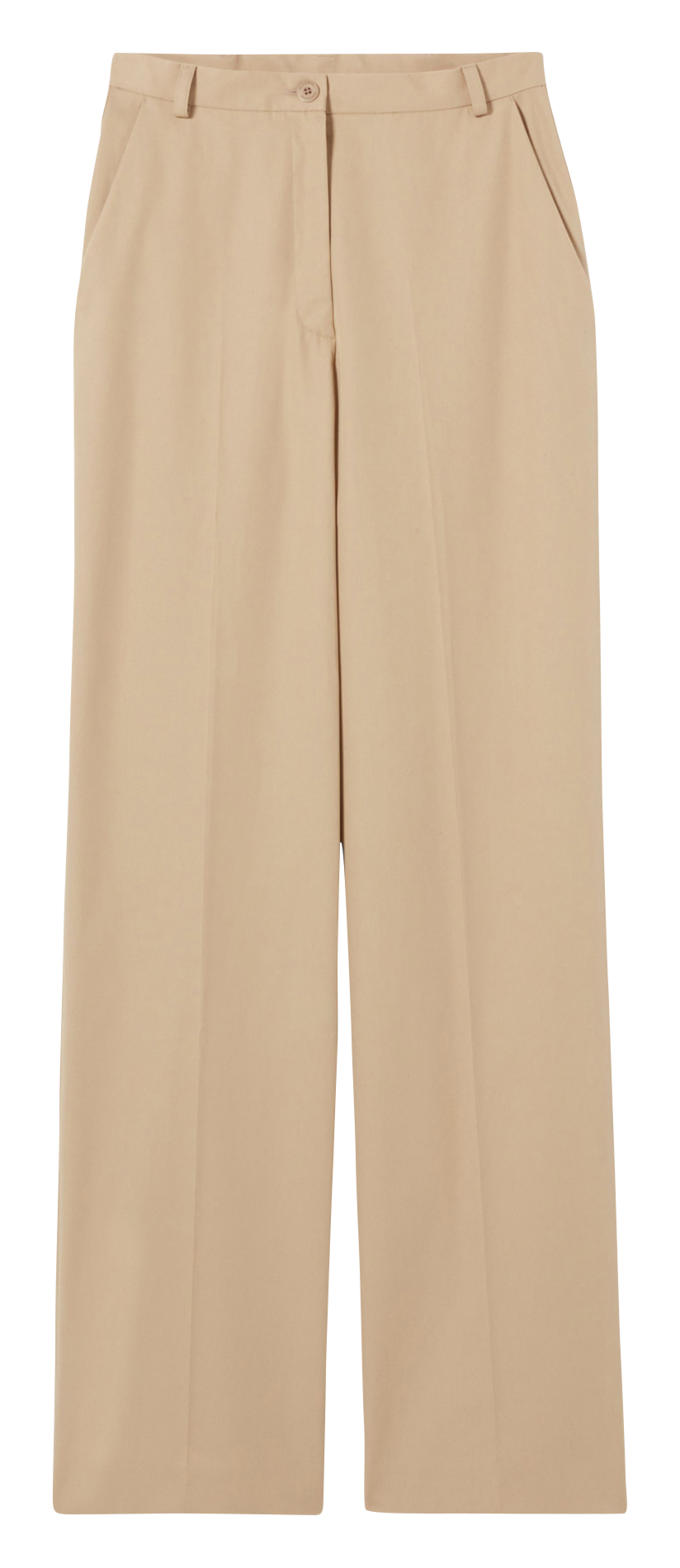 Pantalon droit taille mi-haute en coton CLAUDIE PIERLOT Beige