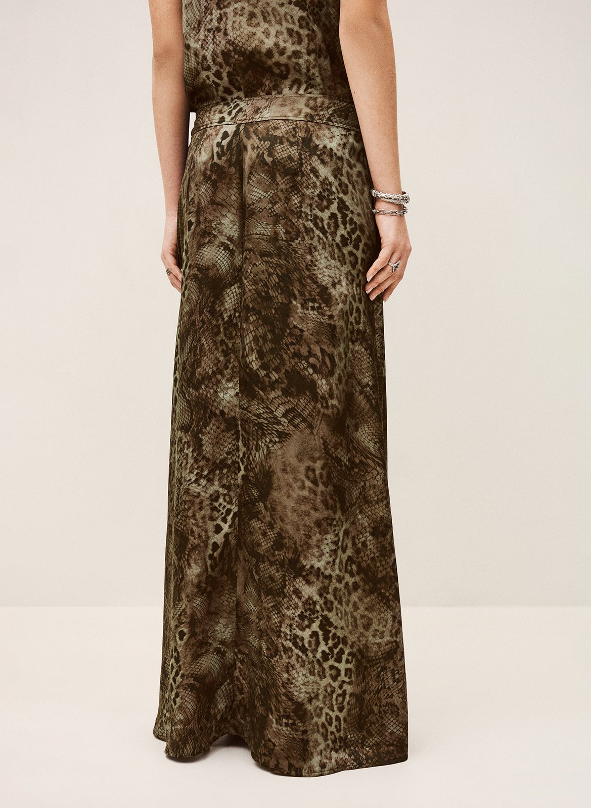 Long printed skirt BA&SH Khaki