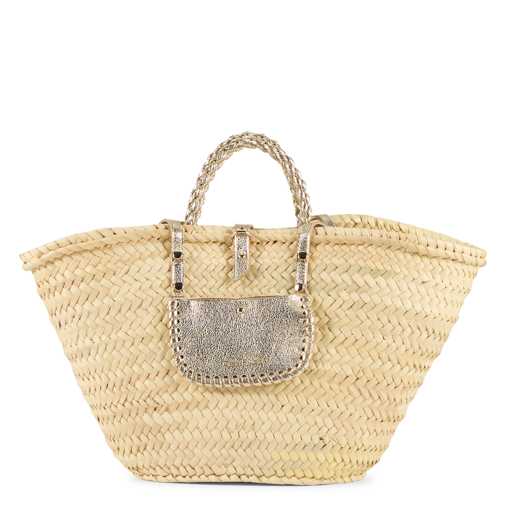 <div>Panier van doum en metallic leer</div> CRAIE STUDIO Goudkleurig