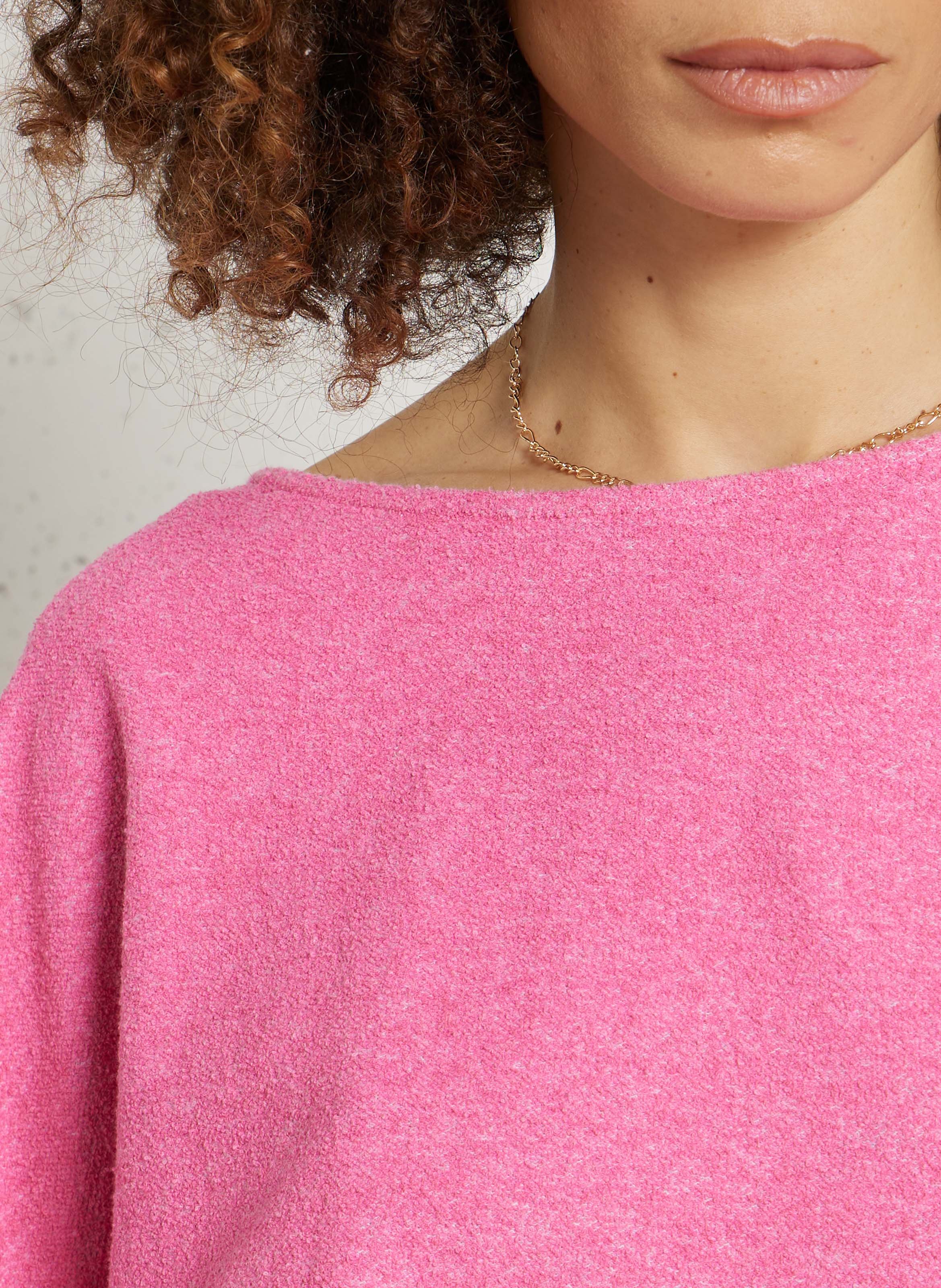 Gerader Rundhalsausschnitt-Sweatshirt uni AMERICAN VINTAGE Rosa