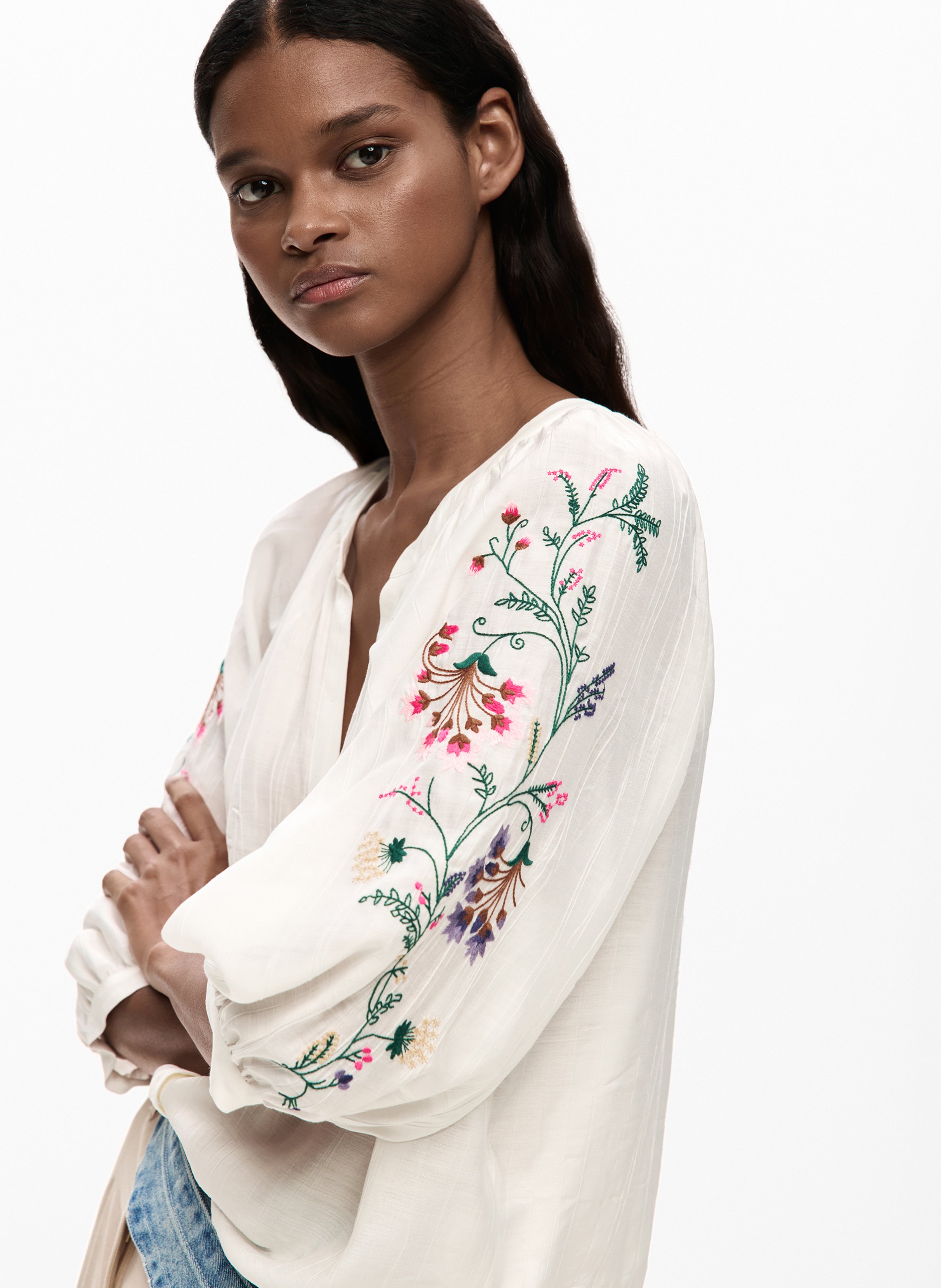 Bluse mit Henley-Ausschnitt DESIGUAL Weiss