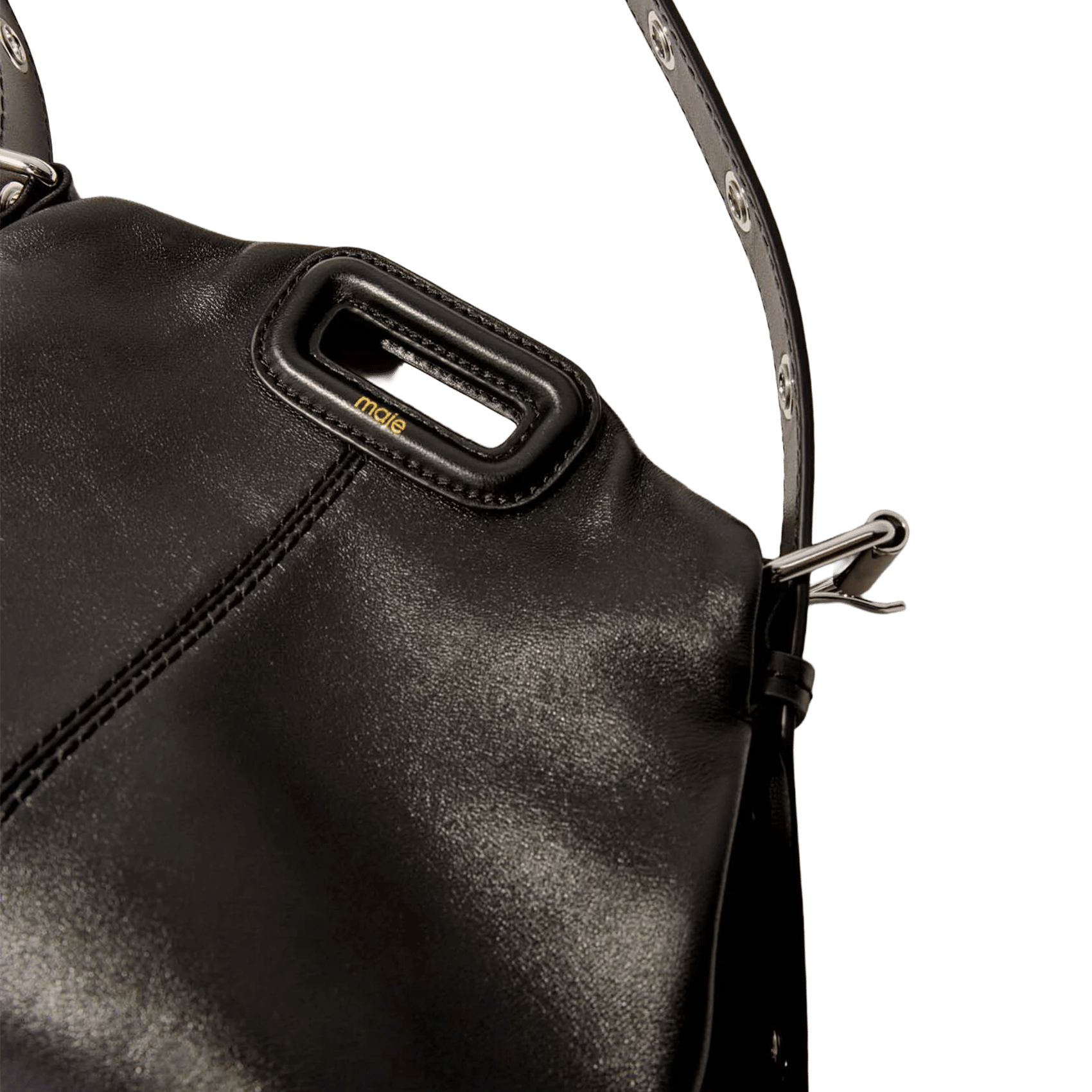 Sac bandoulière à franges en cuir MAJE Noir