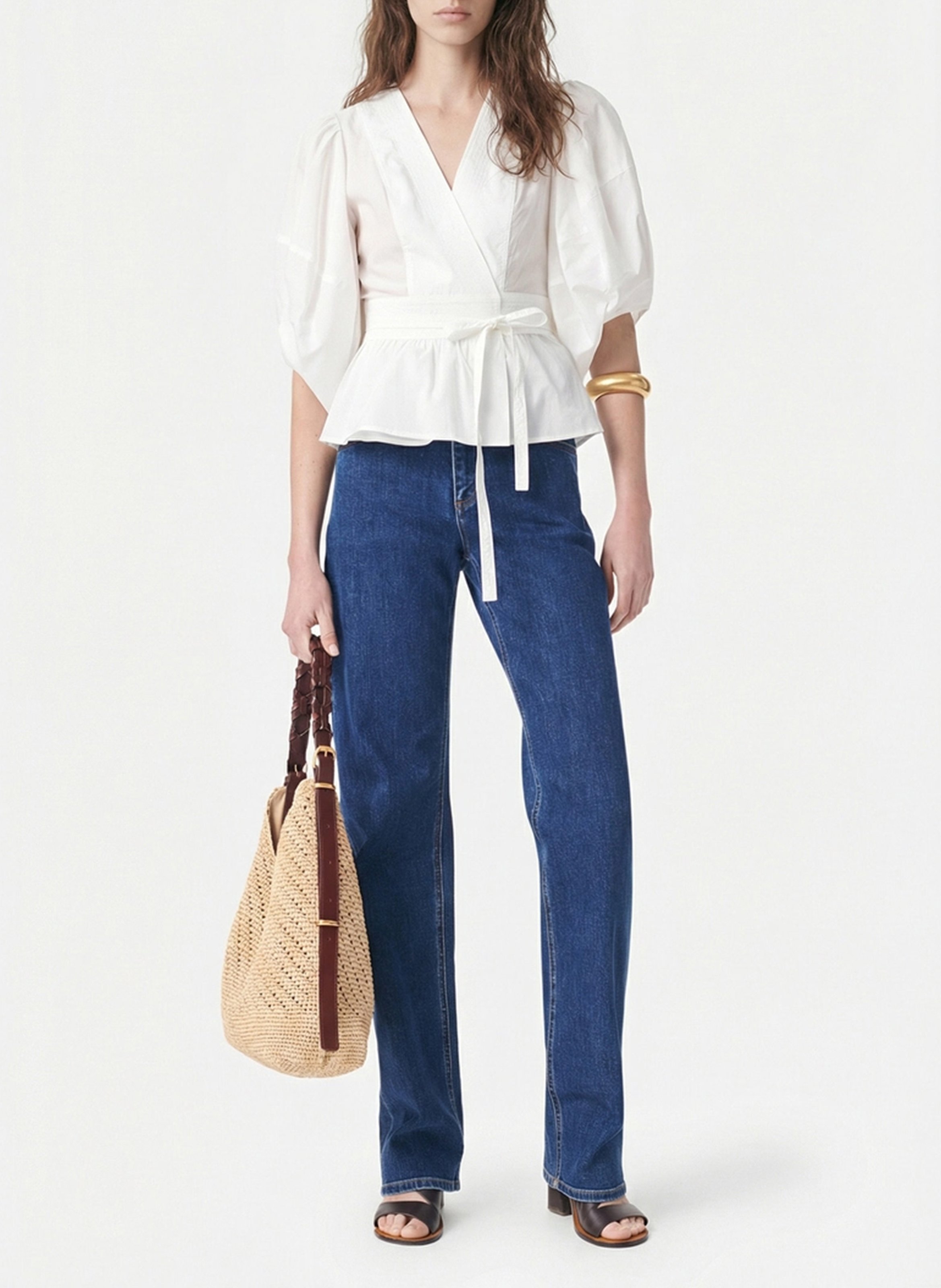 Blouse col V  VANESSA BRUNO Blanc