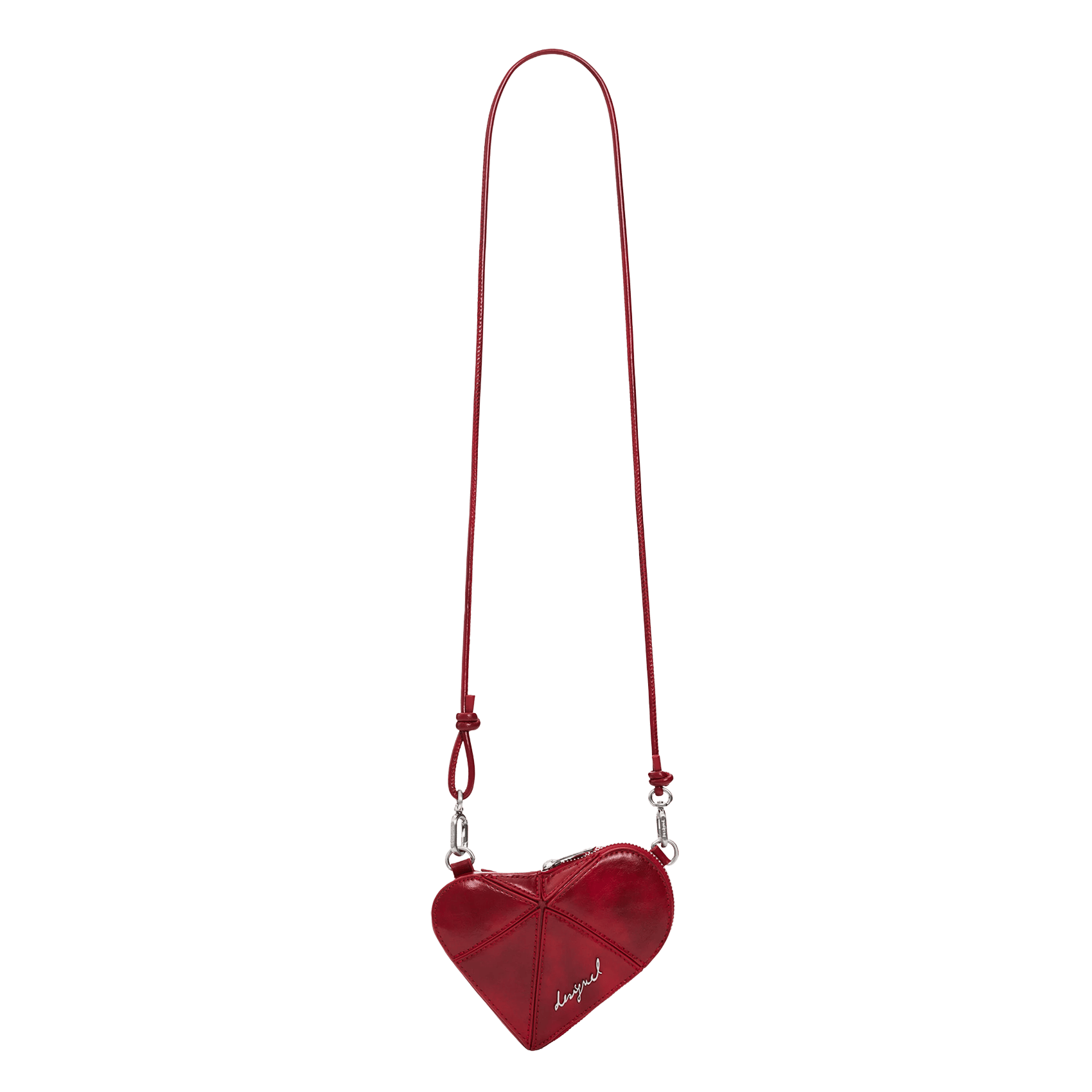 Heart-shaped coin purse with shoulder strap DESIGUAL Red