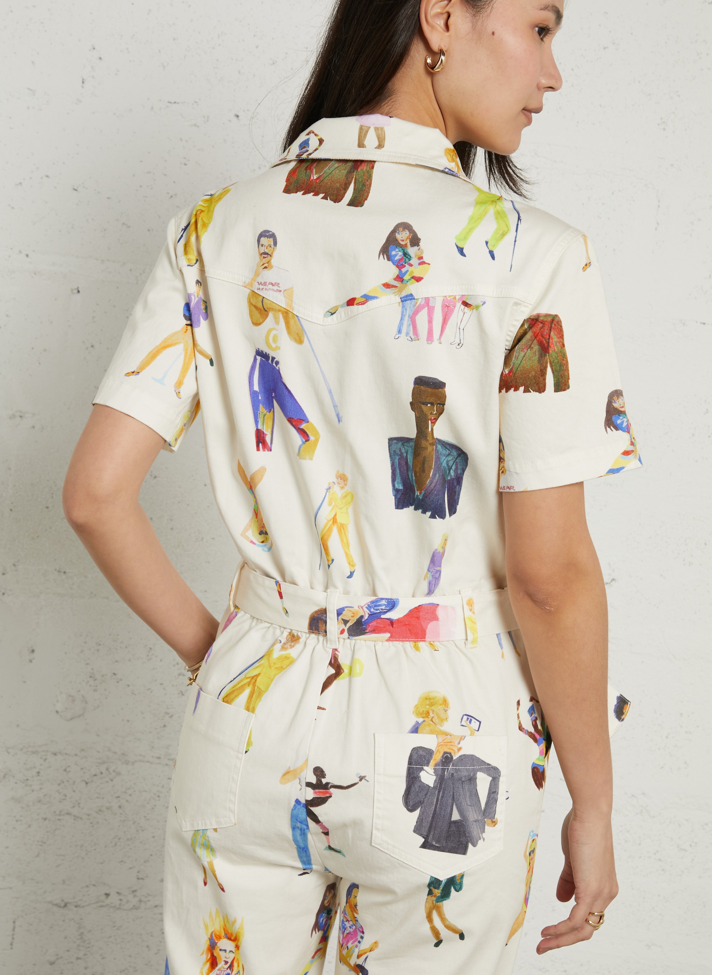 Aansluitend katoenen jumpsuit G.KERO Beige