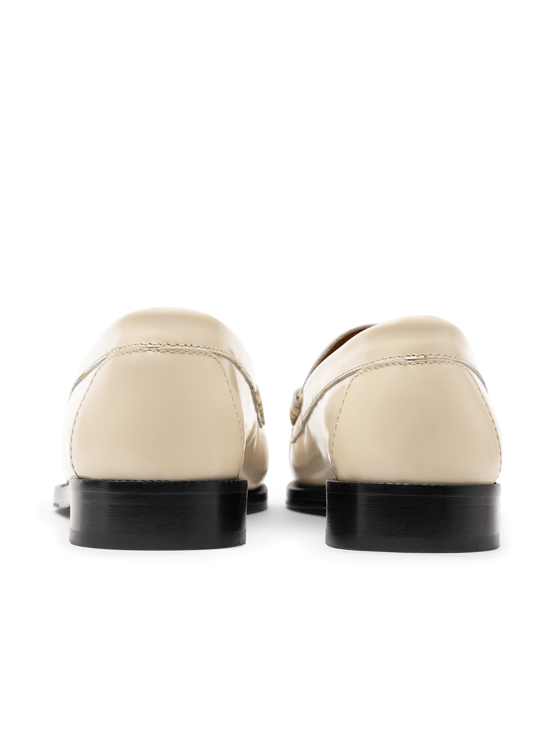 Brushed leather latte loafers PARALLELE PARIS White