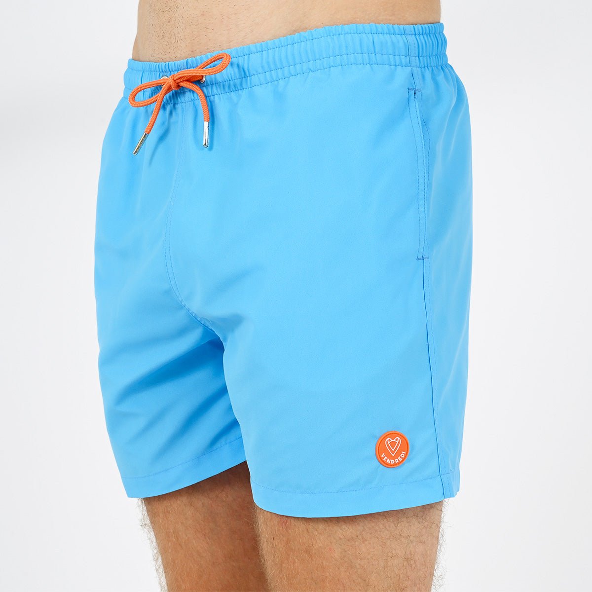 Star-patterned solid swim shorts VENDREDI SWIMWEAR Blue