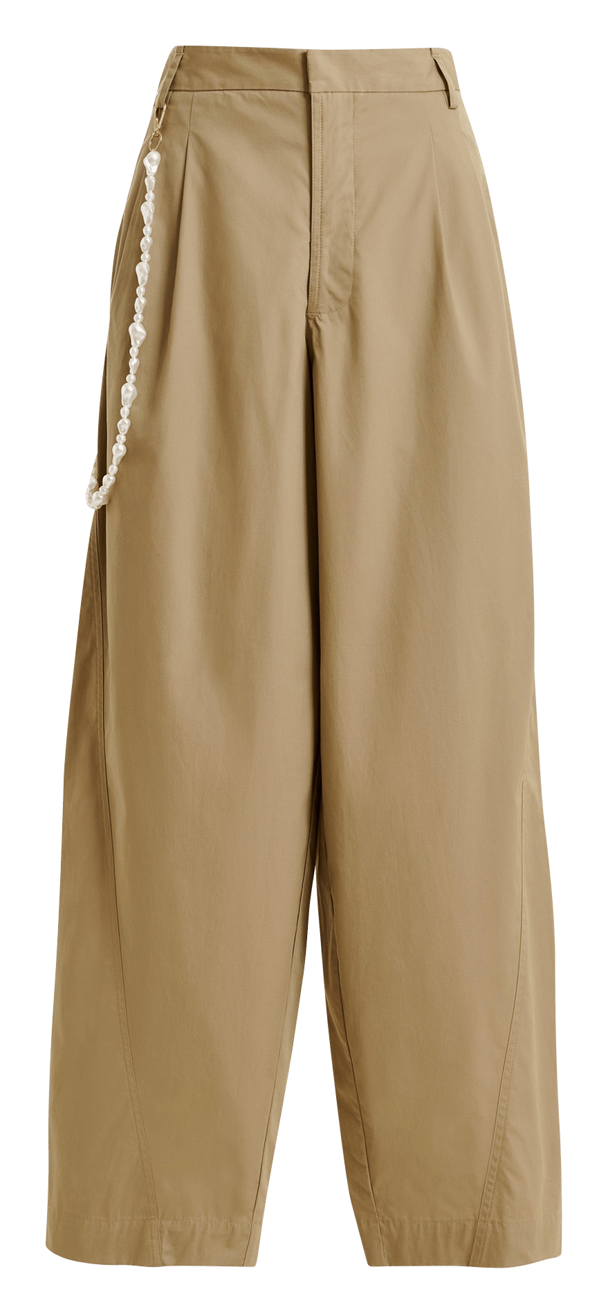 Hohe Taille weite Hose in Uni-Farbe ESSENTIEL ANTWERP Braun