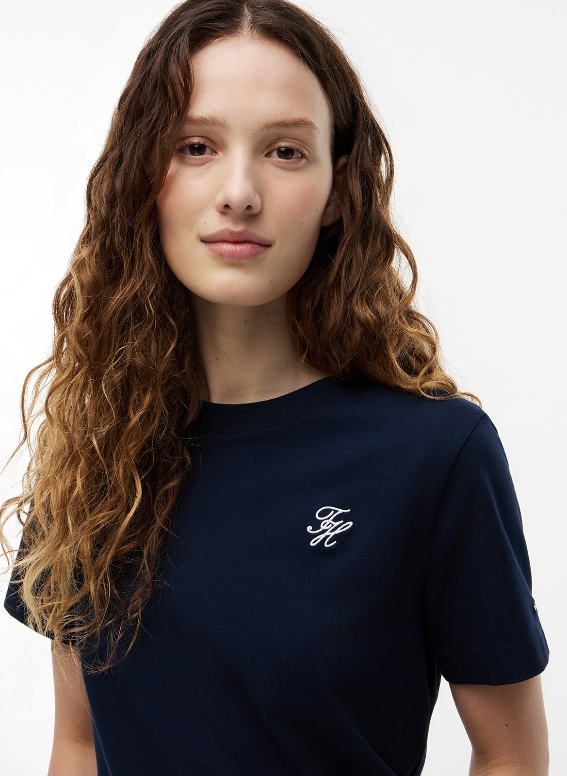 Effen T-shirt TOMMY HILFIGER Blauw