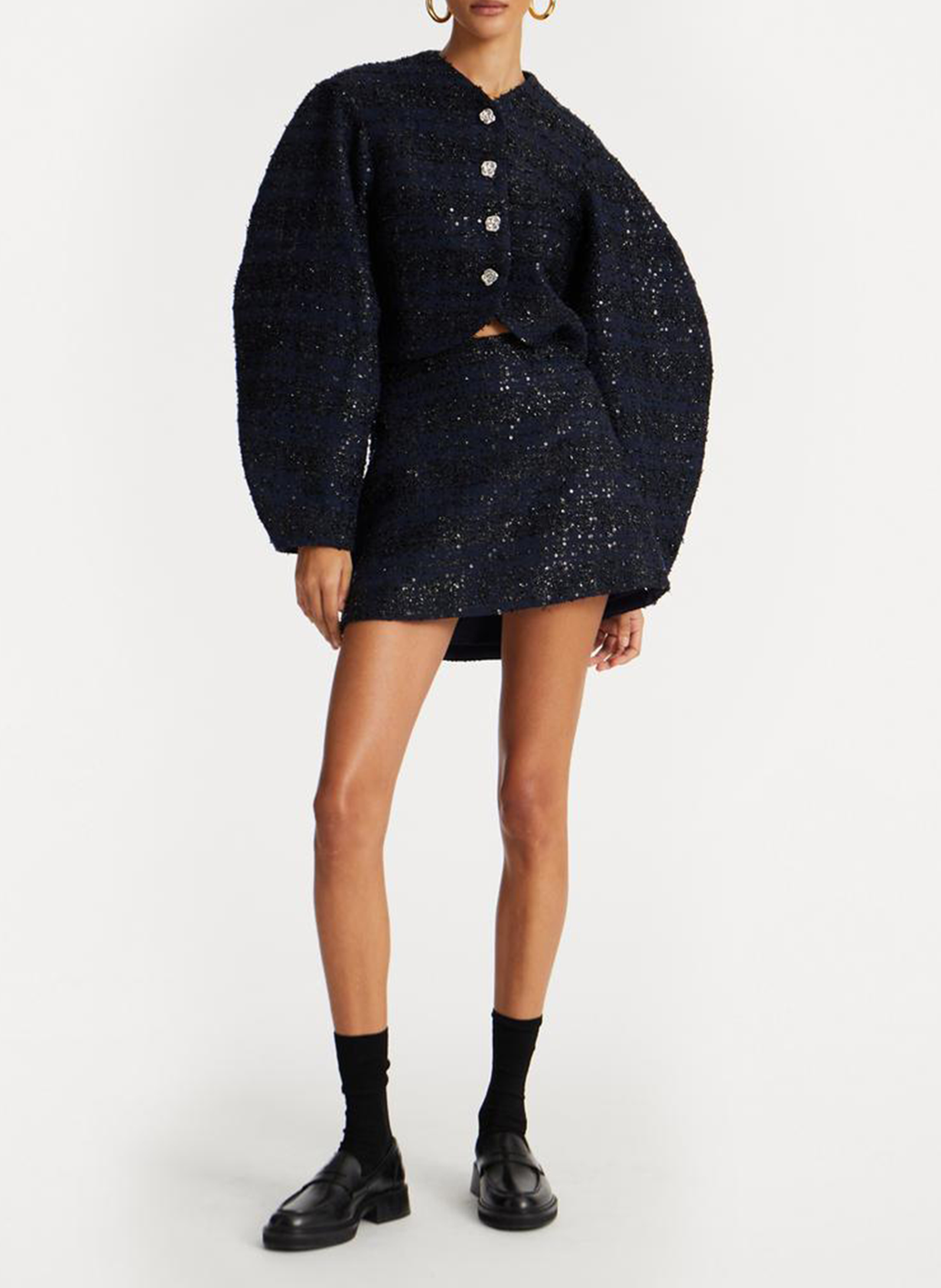 Veste oversize en fibres recyclées mélangées  ROTATE Bleu