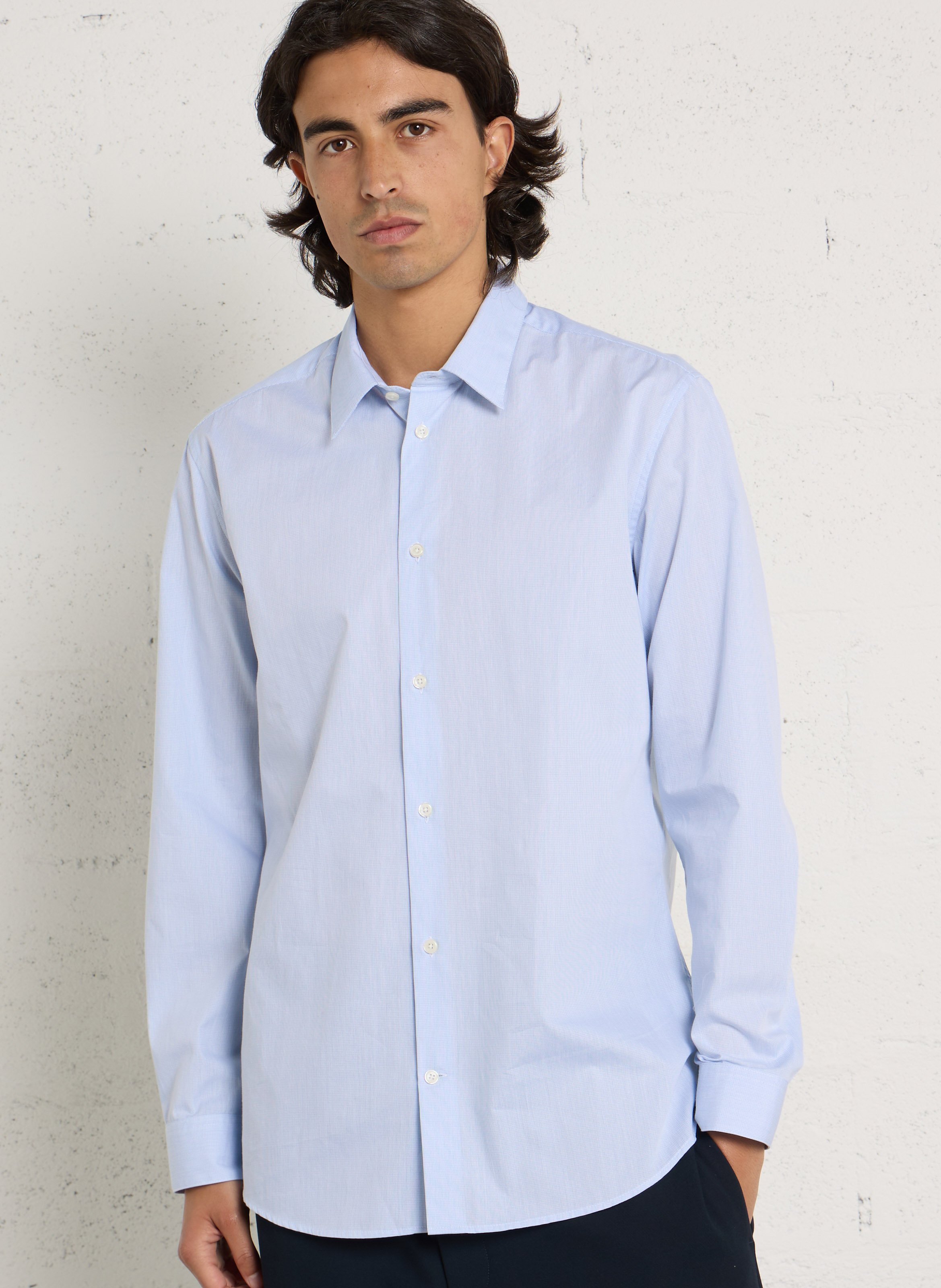 Katoenen slim fit overhemd AU PRINTEMPS PARIS Blauw