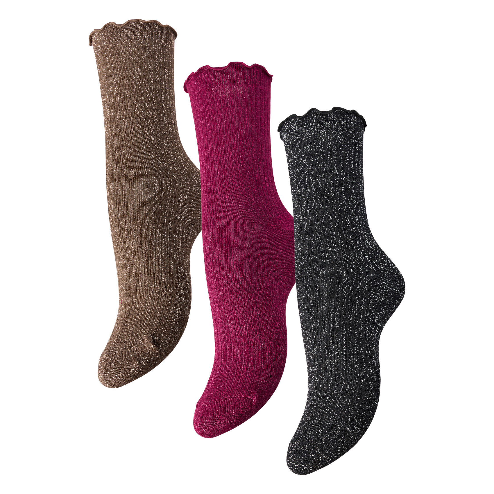 3 paar sokken - biologische katoenblend PIECES Violet