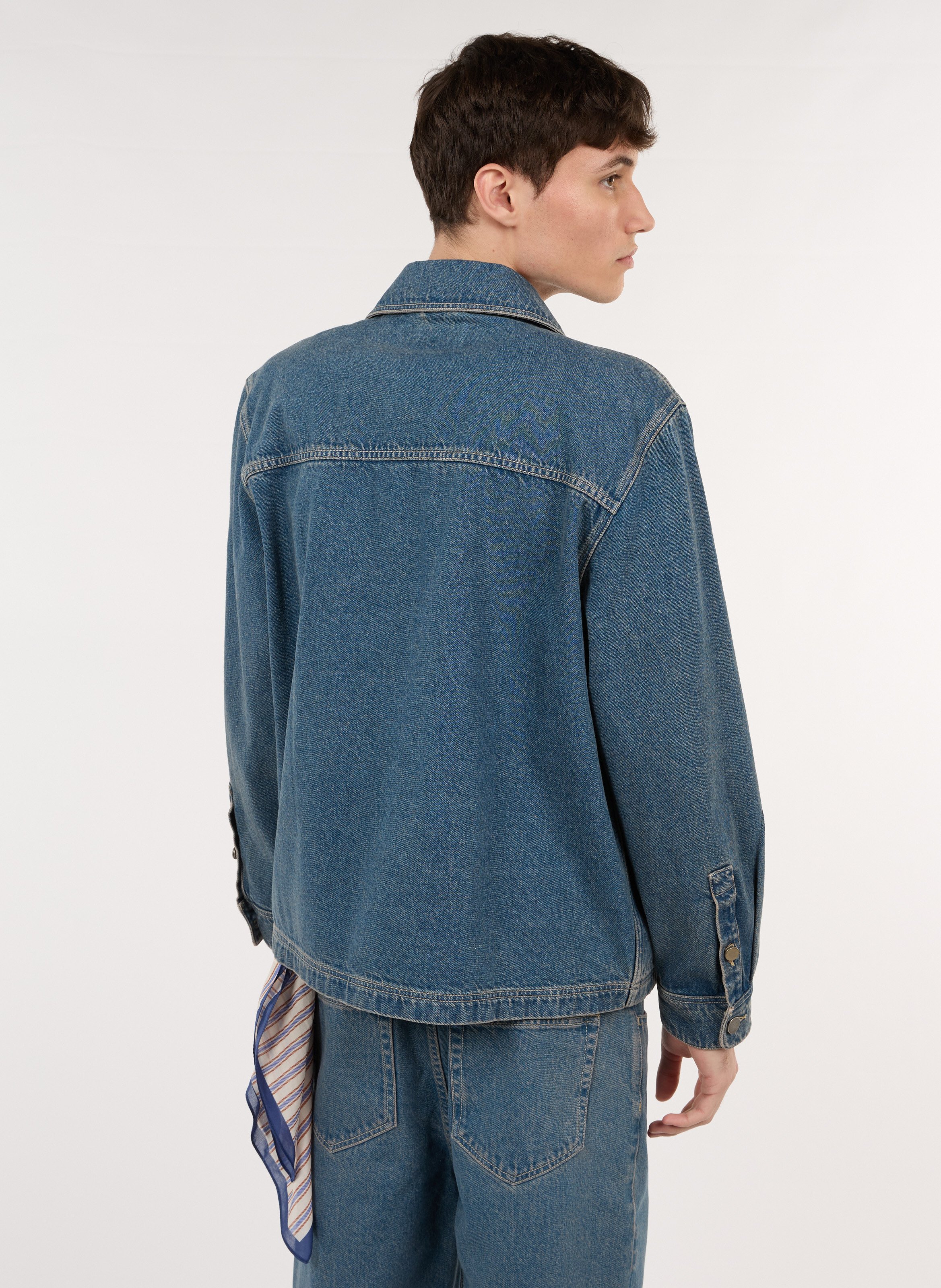 Oversize-Baumwolljacke mit klassischem Kragen SAISON 1865 Blau