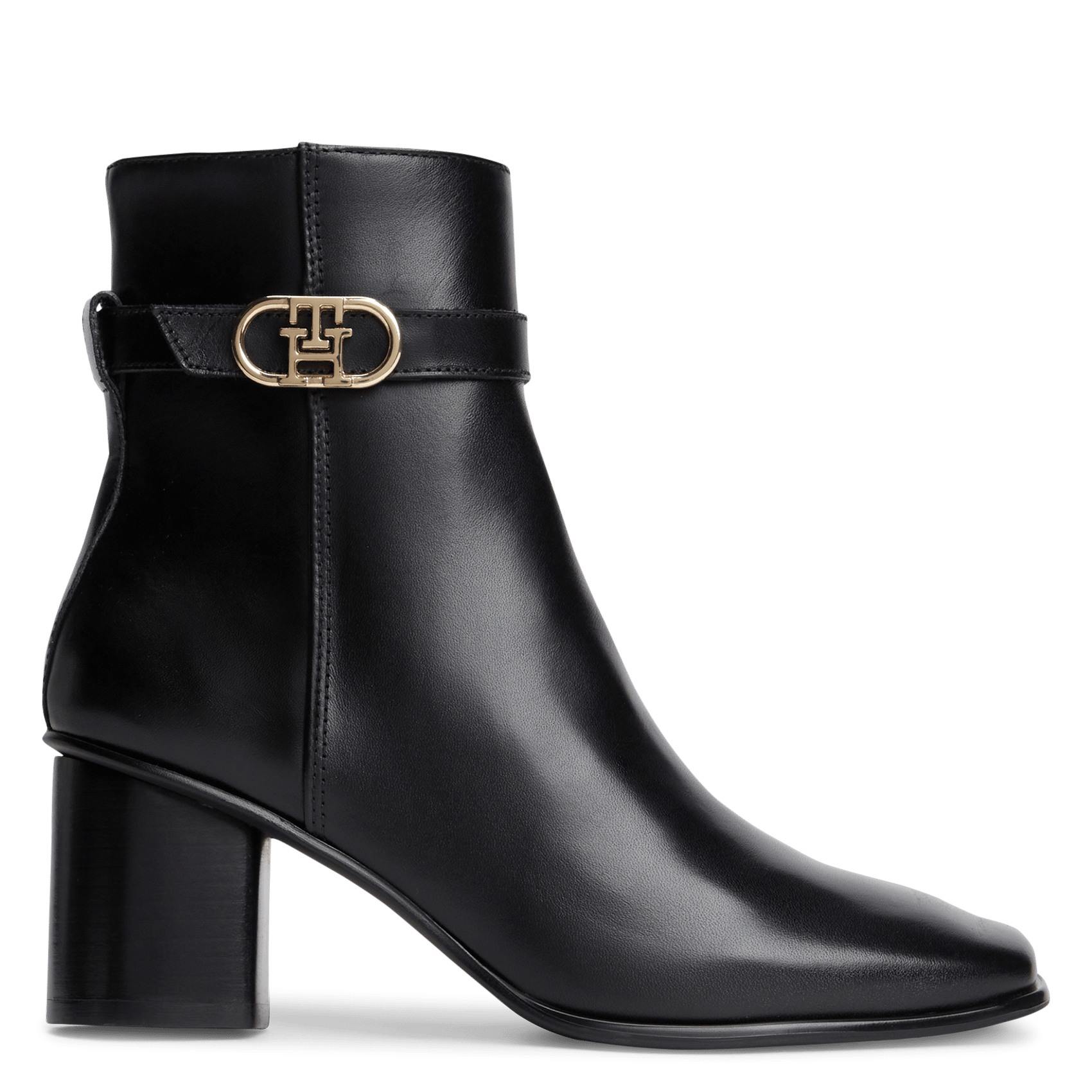 Leather mid-calf boots TOMMY HILFIGER Black