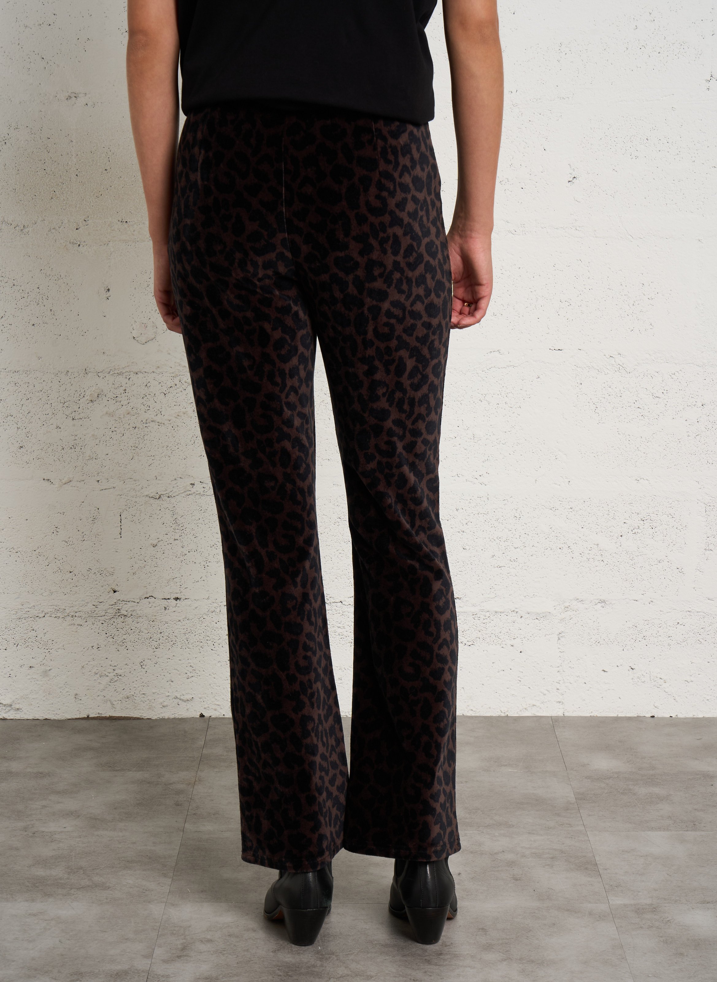 Straight-leg printed cotton-blend pants DES PETITS HAUTS Brown