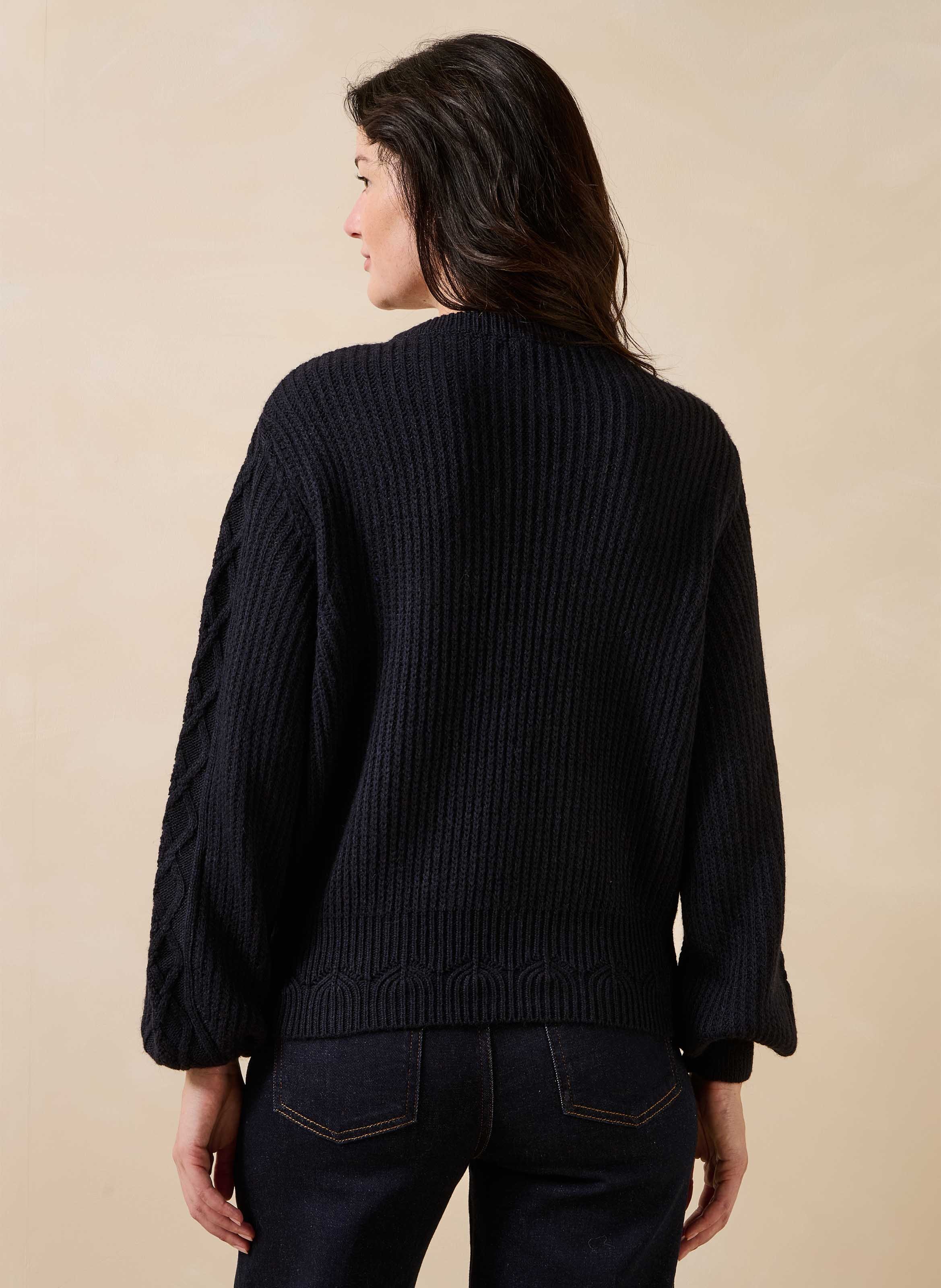 Round-neck wool-blend sweater LA FEE MARABOUTEE Blue