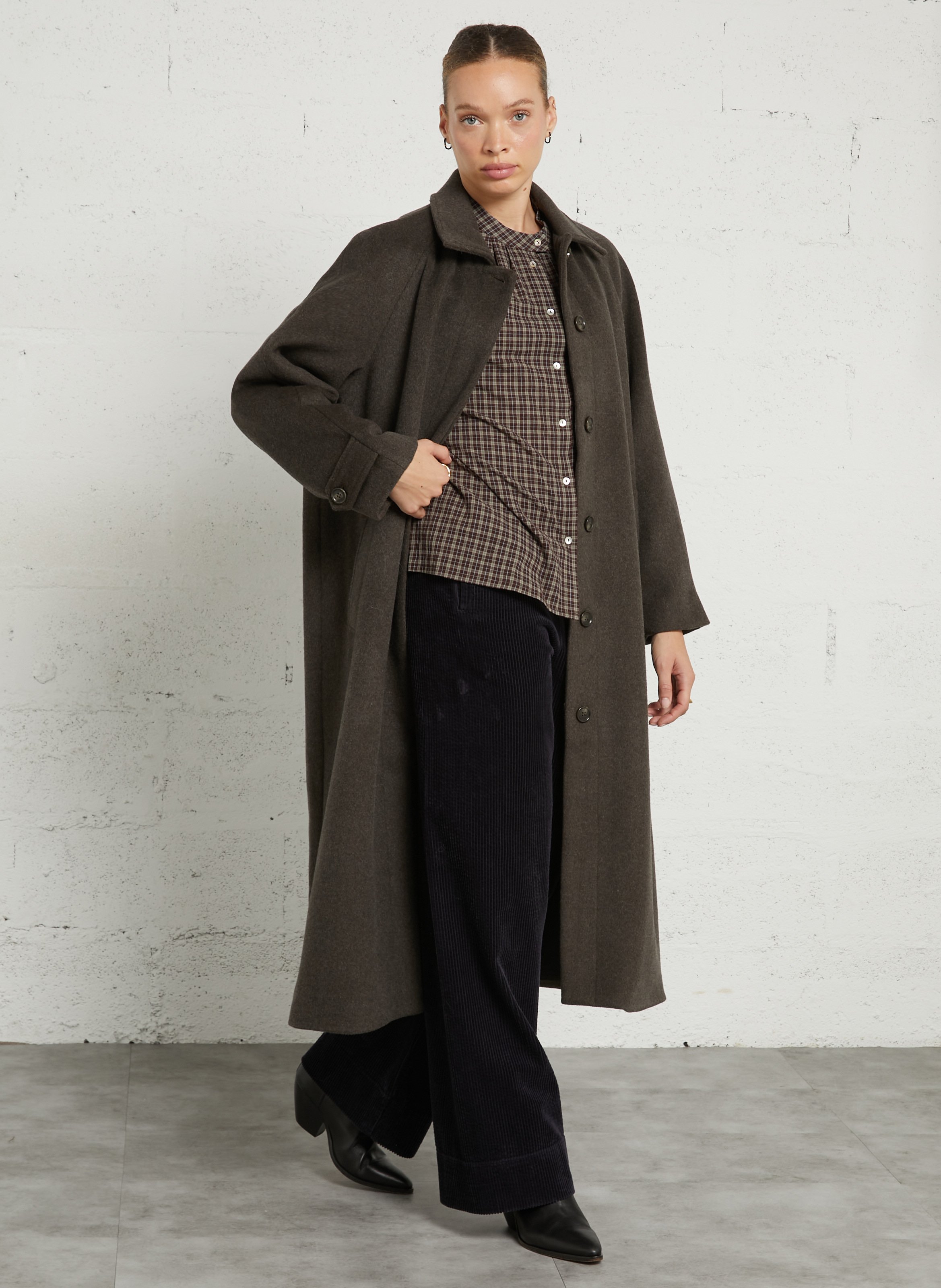 Manteau en laine mélangée JC SOPHIE Marron