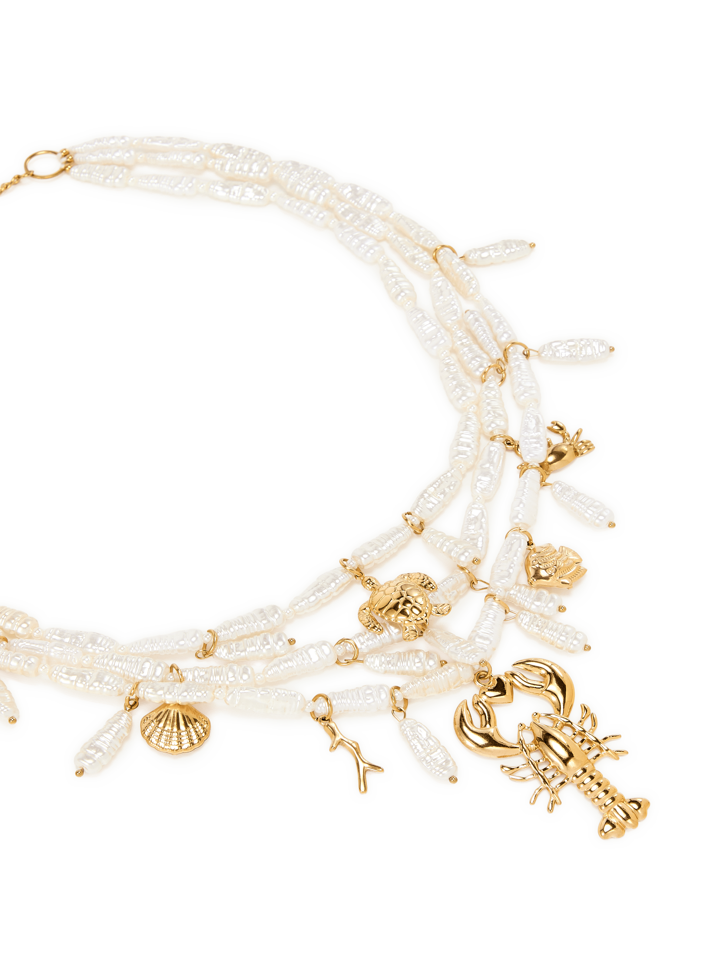 Triple chain necklace AU PRINTEMPS PARIS Beige