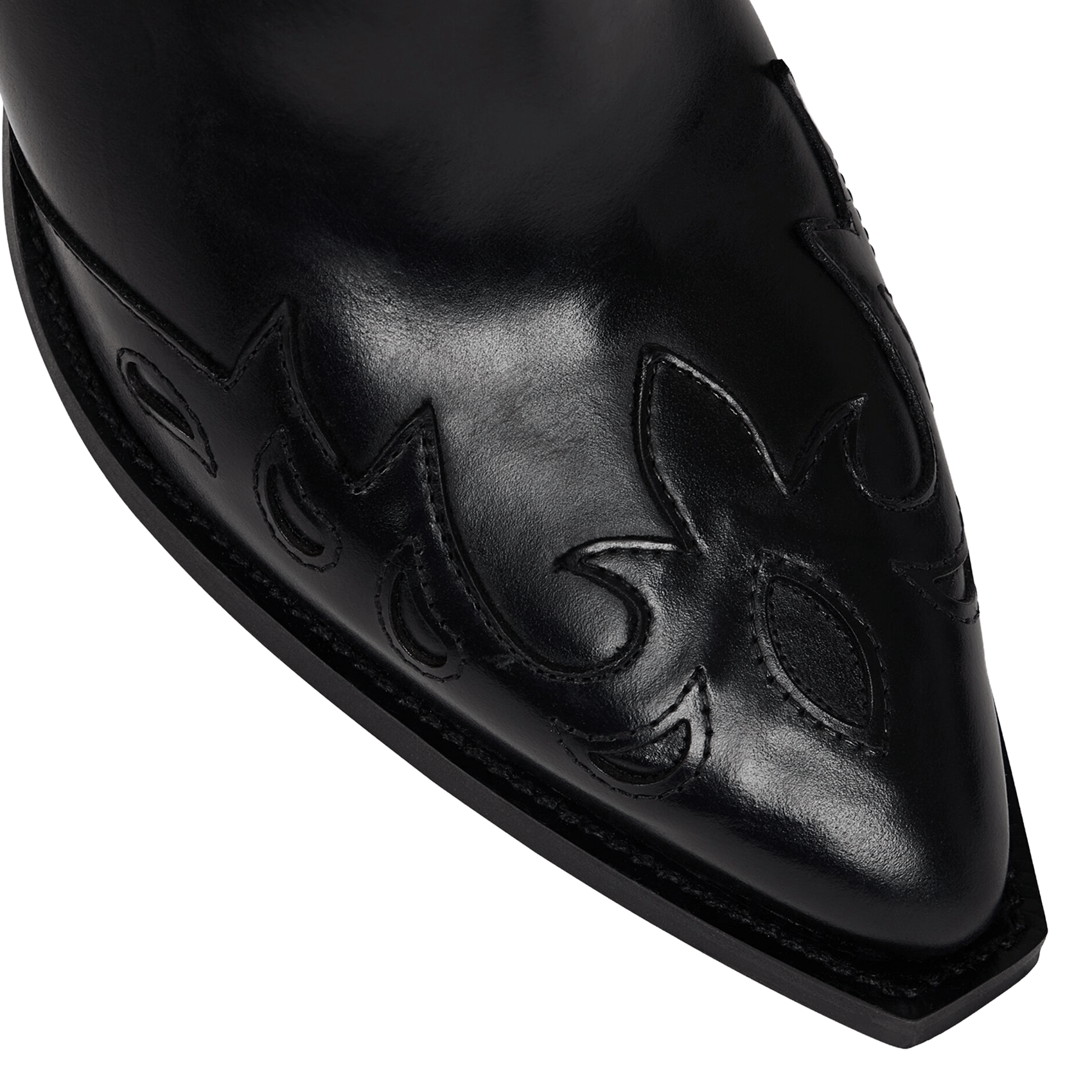 Bottes santiag en cuir SANDRO Noir