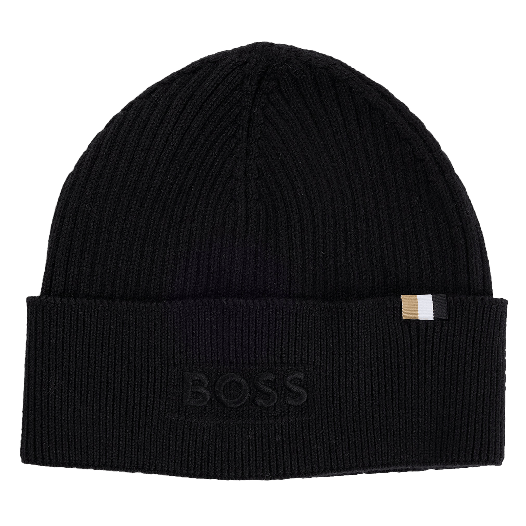 Cotton and wool beanie BOSS Black