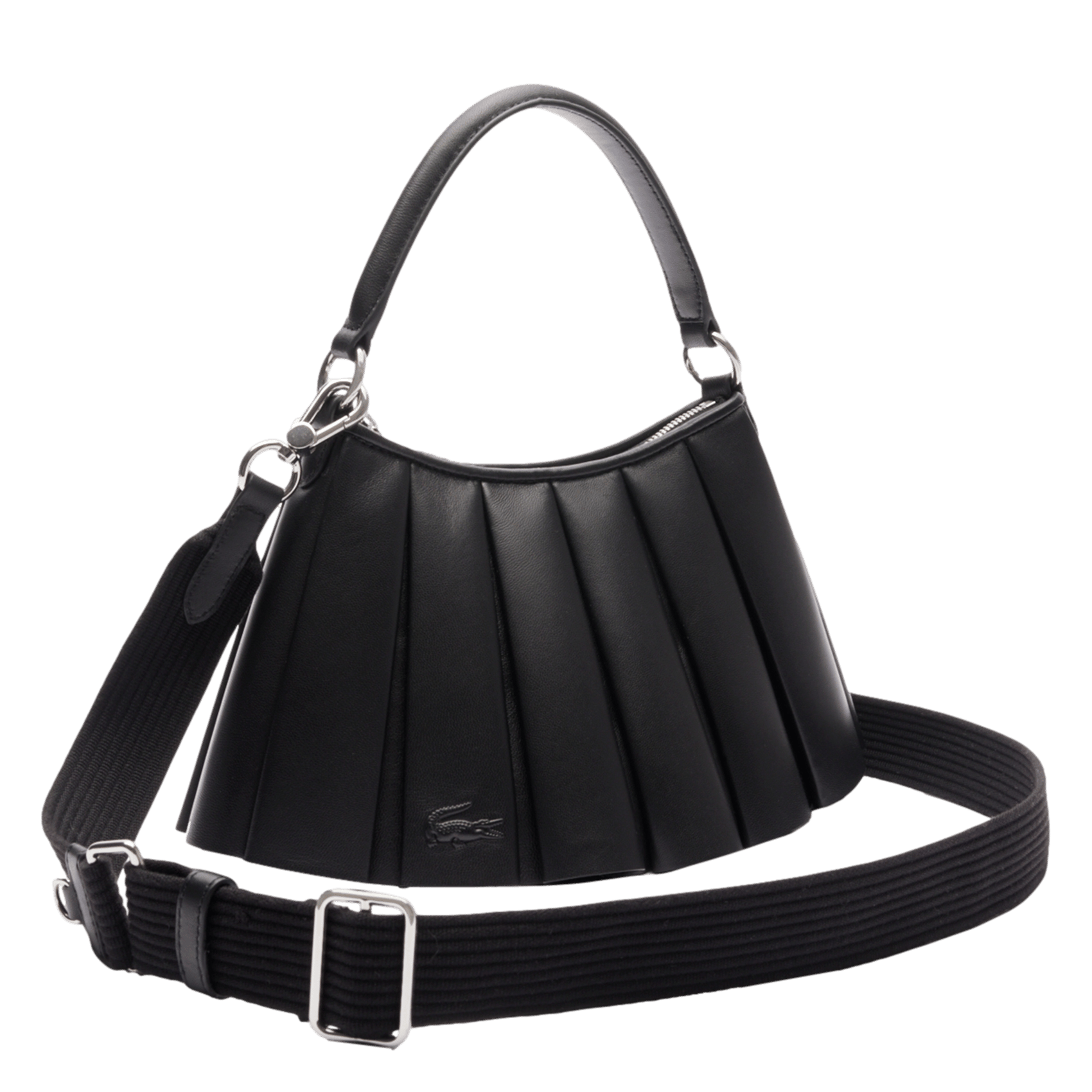 Sac à main petit Lenglen Défilé en cuir LACOSTE Schwarz