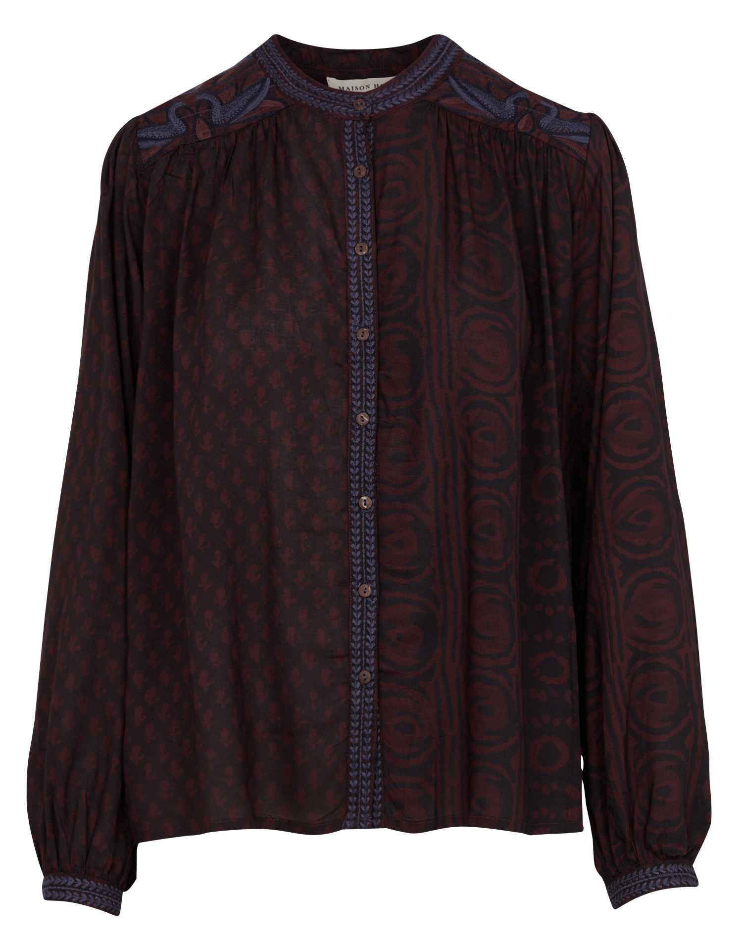 Blouse brodée col rond MAISON HOTEL Rouge