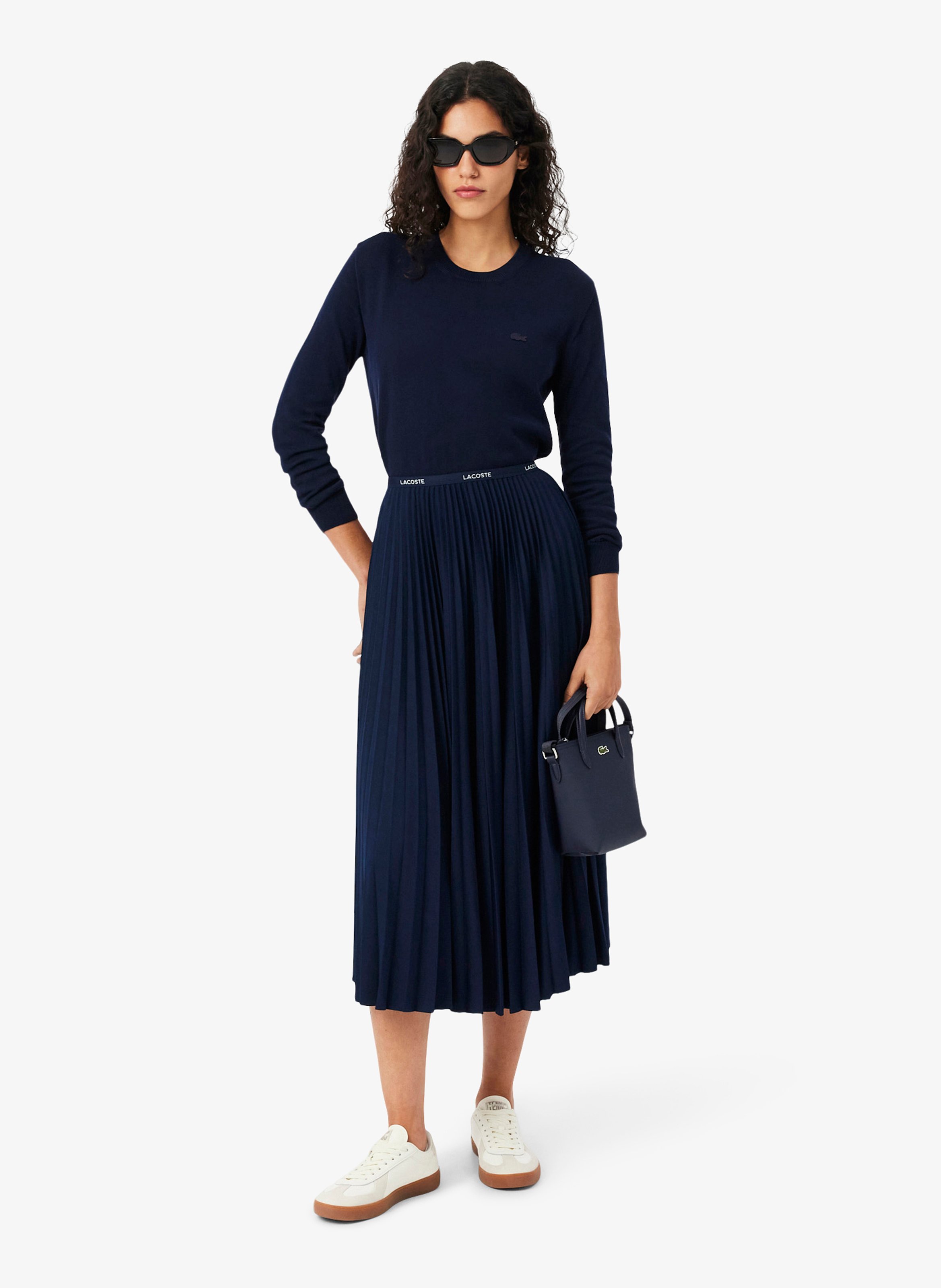 Pleated midi skirt LACOSTE Blue