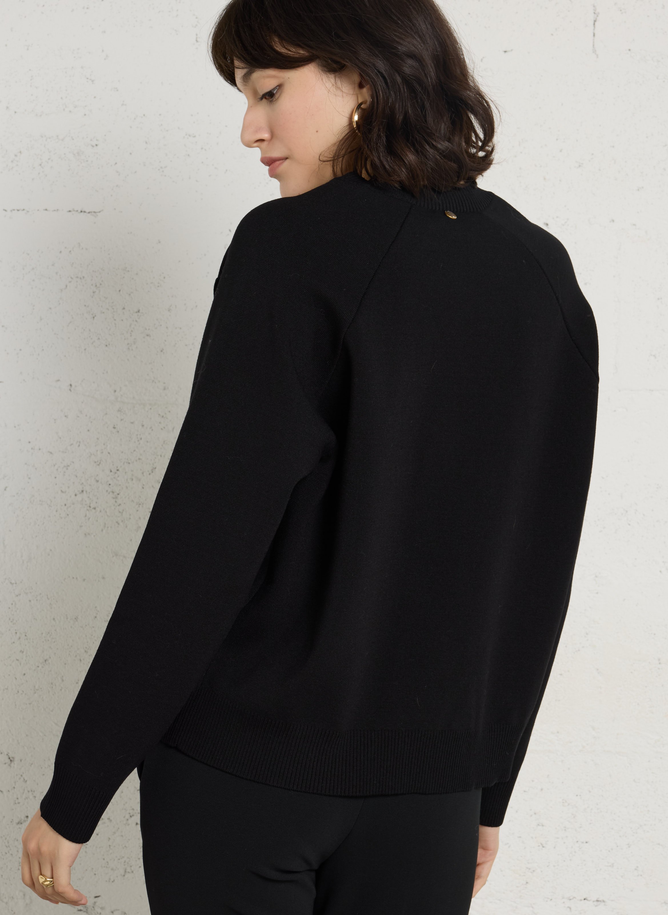 Pull oversize col montant LIU JO Noir
