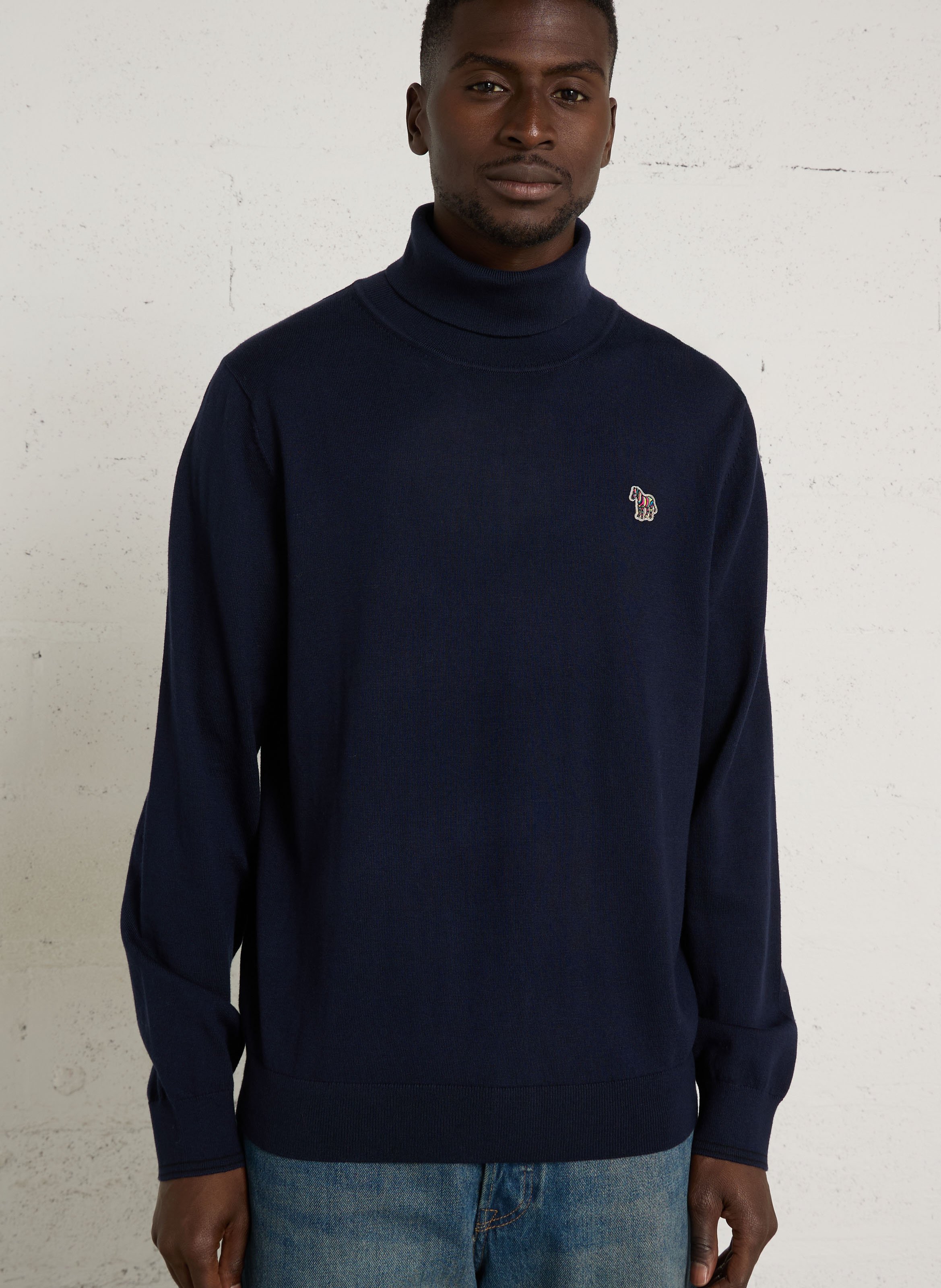 Pull fin col roulé uni PAUL SMITH Bleu