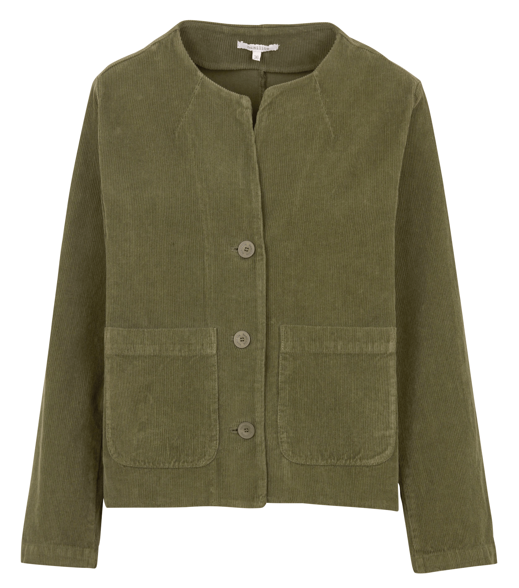 Veste droite velours côtelé en coton HUMILITY Vert