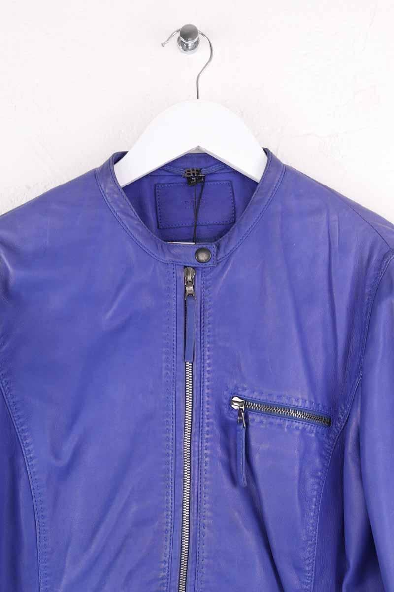 Regular-fit organic cotton jacket with sherpa collar BOSS - SECONDE MAIN Blue