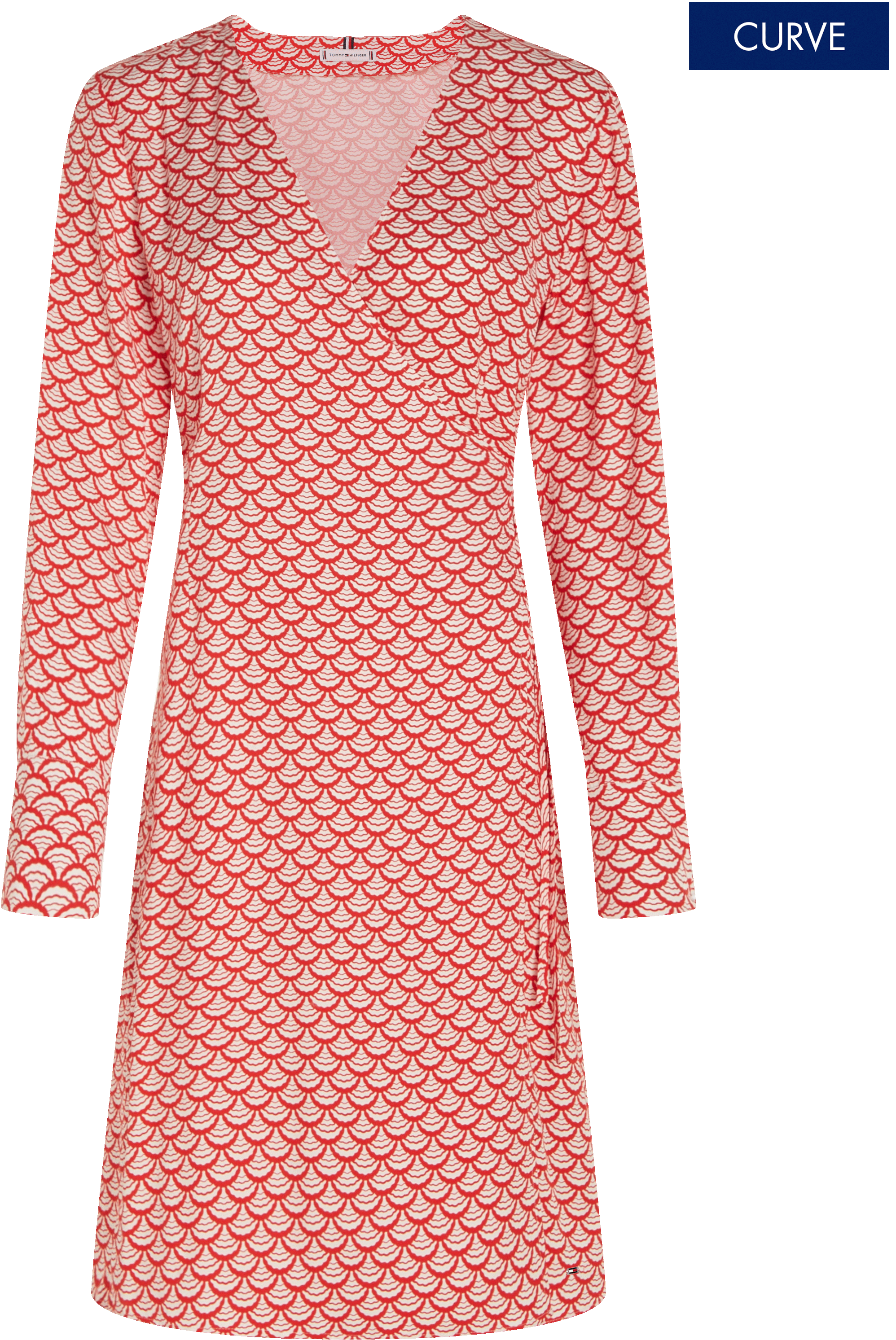 Robe midi cache-cœur imprimée TOMMY HILFIGER Rouge