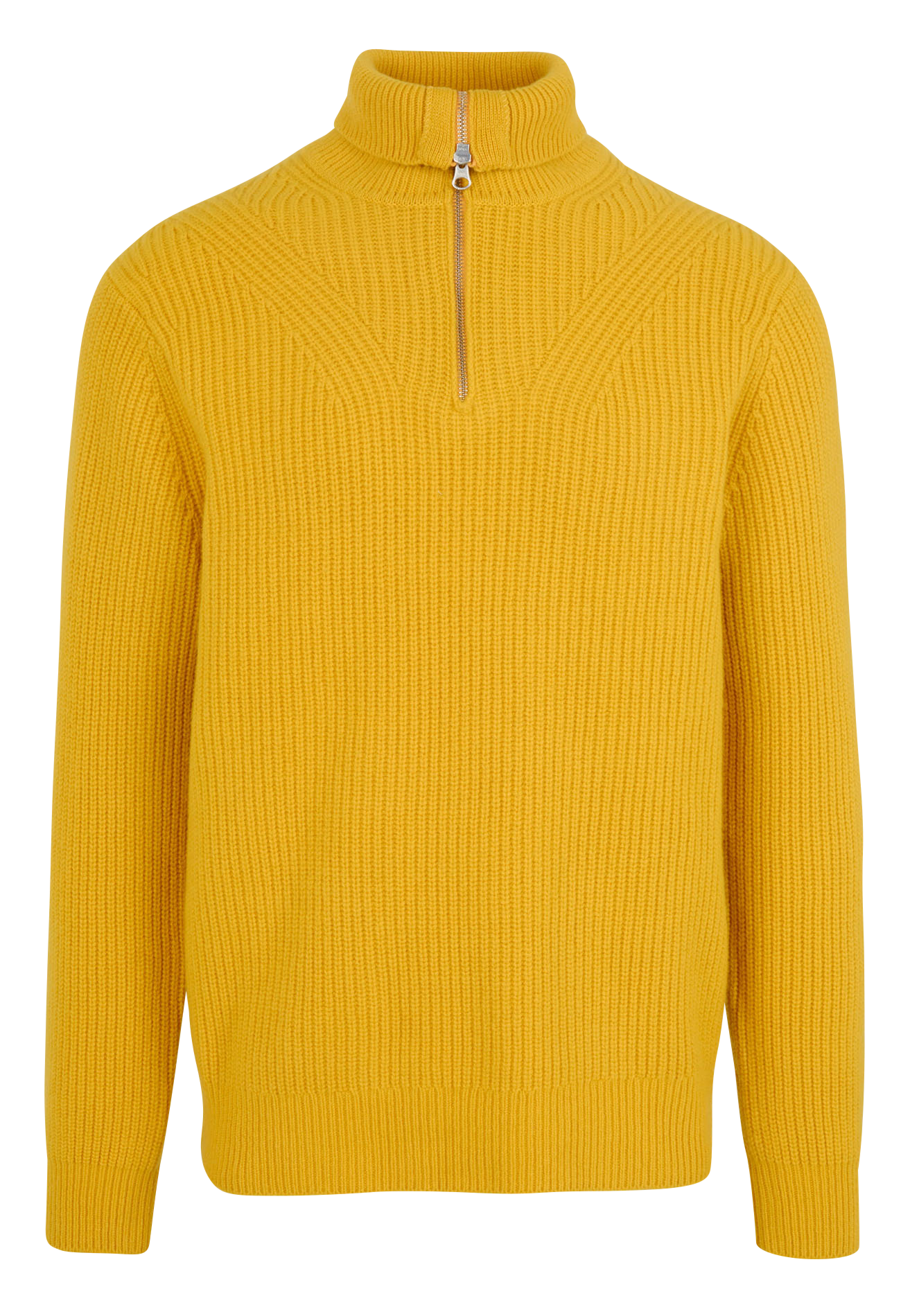 Pull regular col roulé zippé en laine mérinos SAMSOE SAMSOE Jaune
