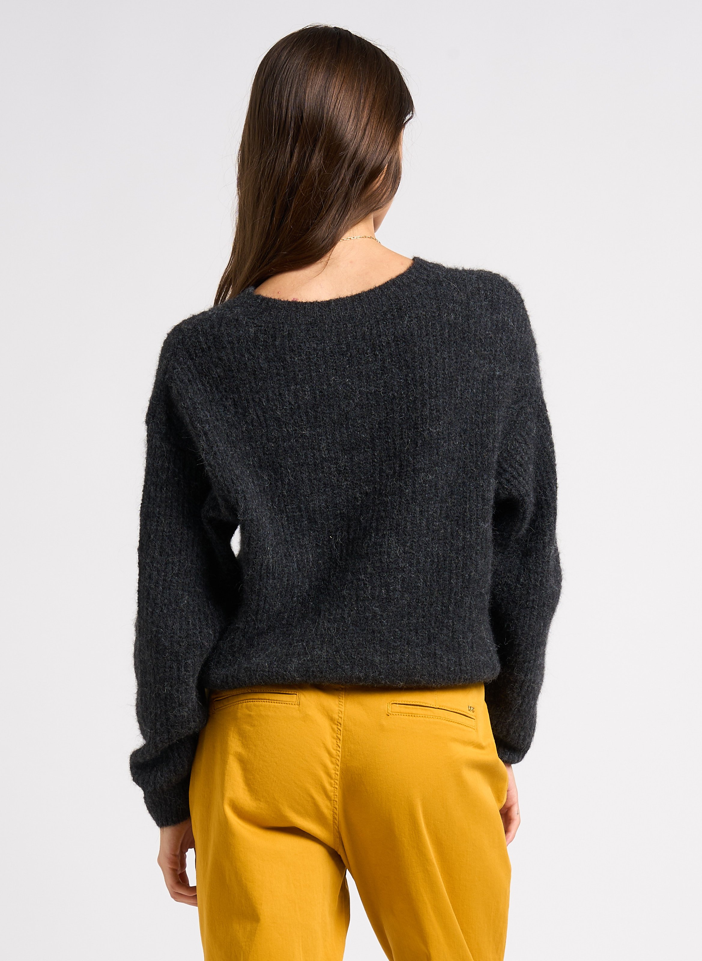 Einfarbiger Pullover mit Rundhalsausschnitt AMERICAN VINTAGE Grau