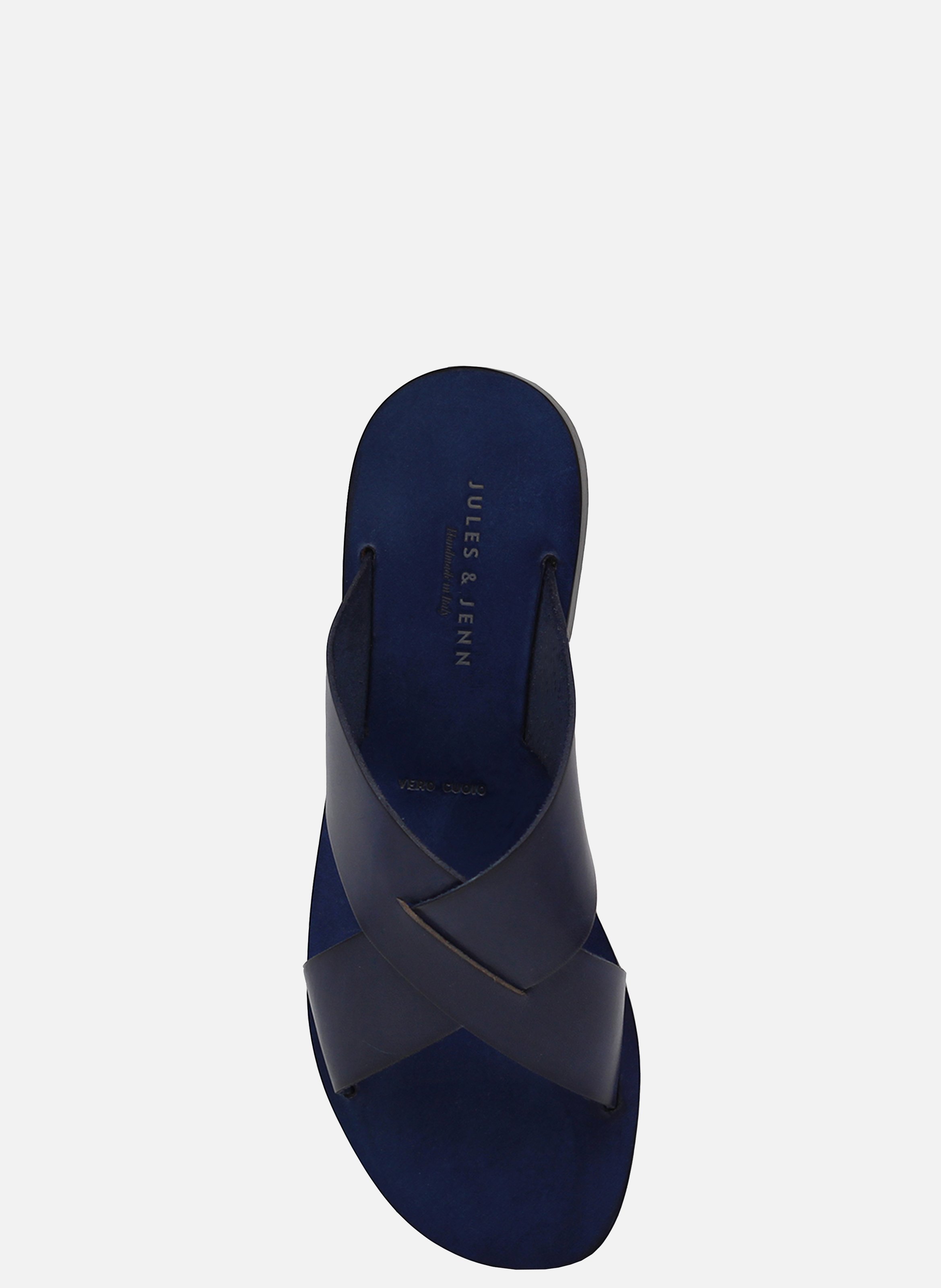 Flat leather mules JULES & JENN Blue