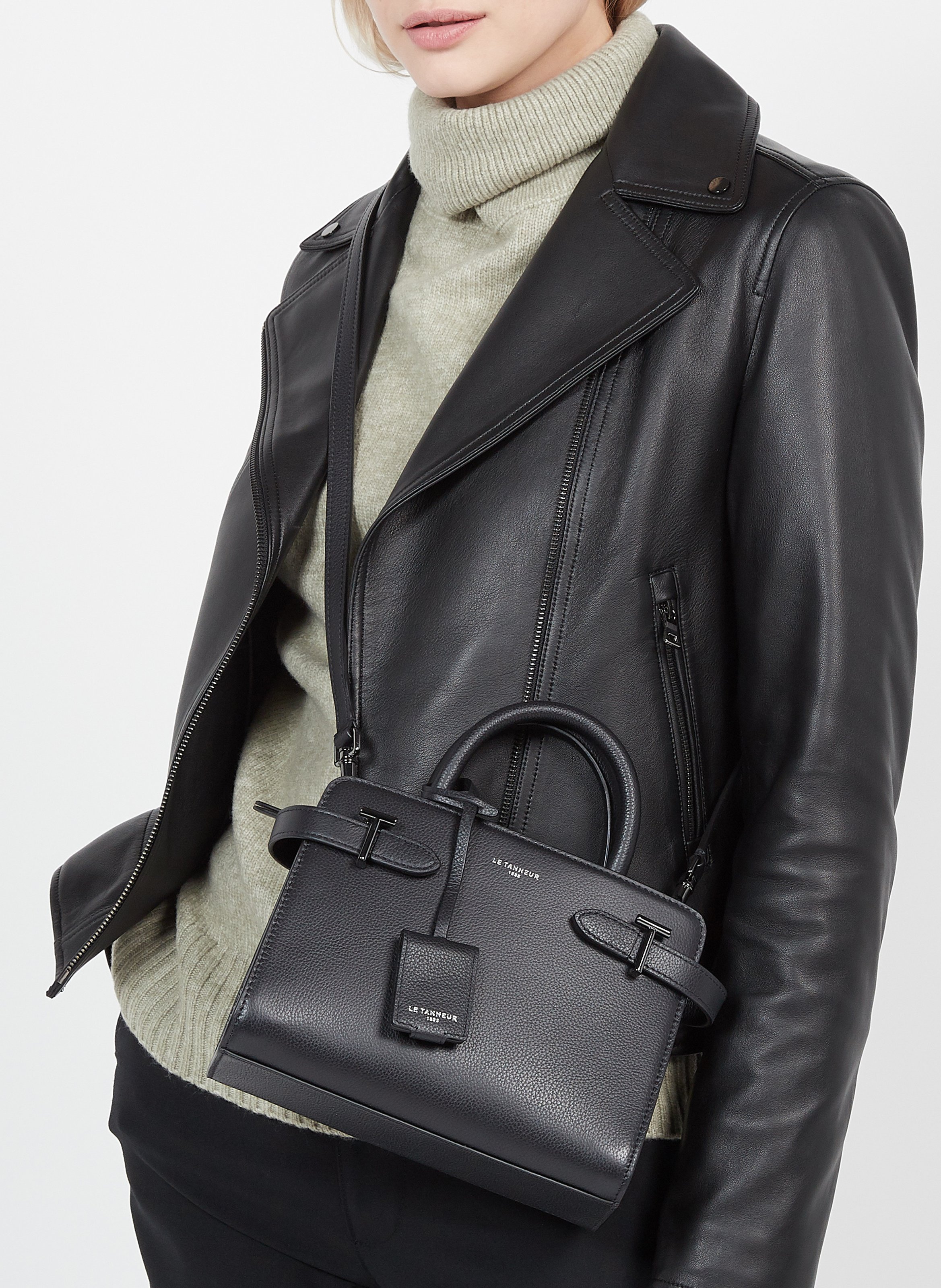 Sac à main en cuir  LE TANNEUR Noir