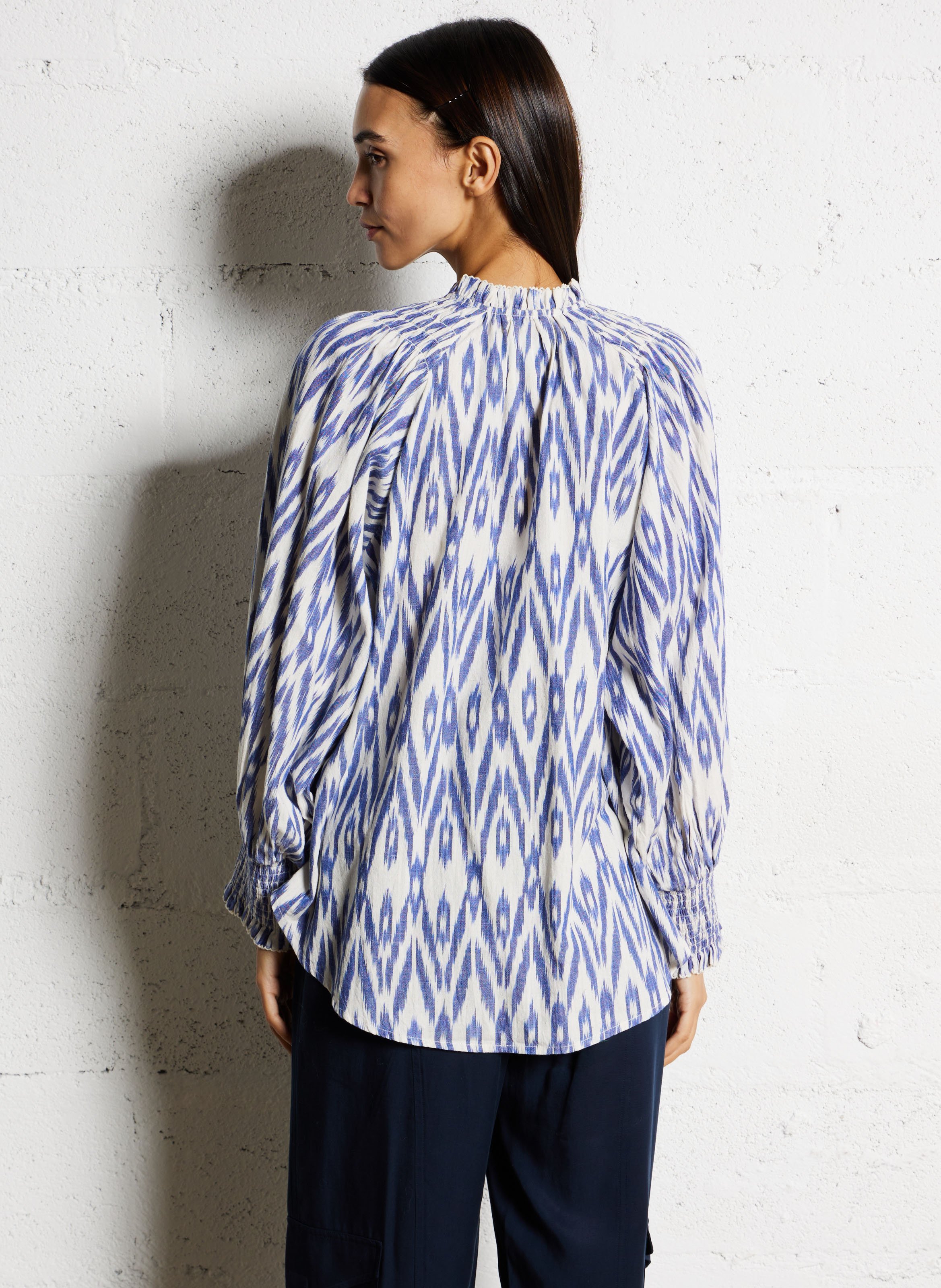 Chemise col rond en coton BELLEROSE Grey