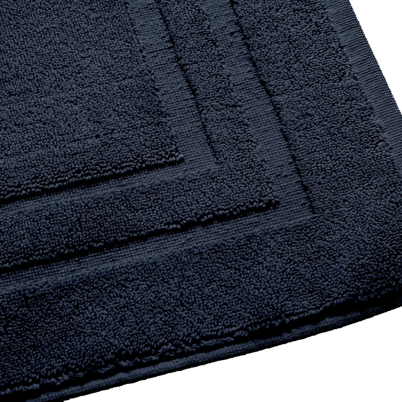100% combed cotton bath mat COTON PUR Blue