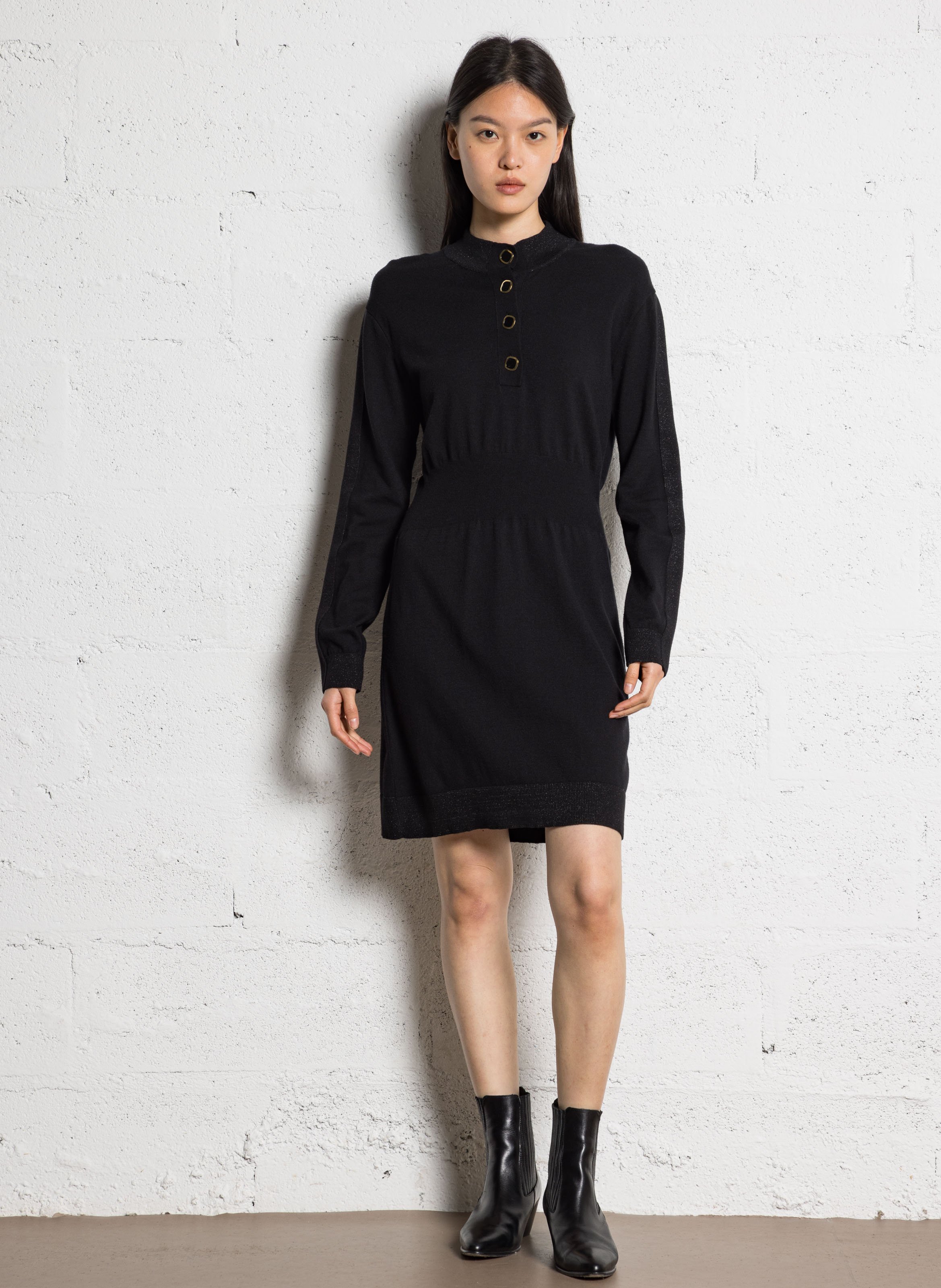 Robe courte col montant I CODE Black