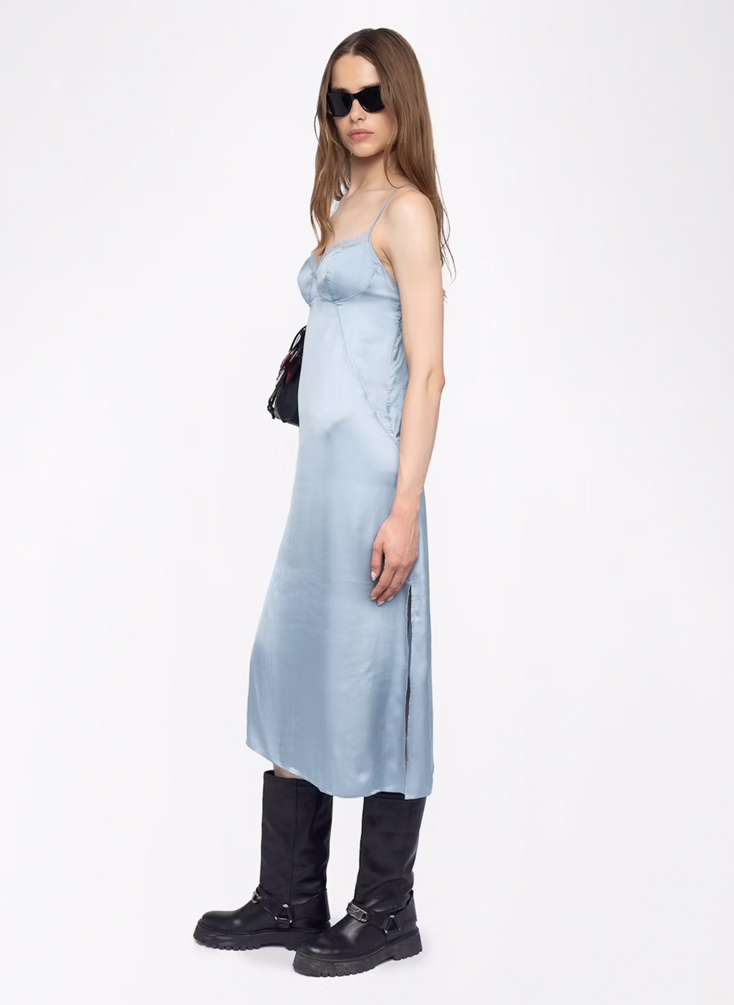 Robe midi col V ZADIG&VOLTAIRE Bleu
