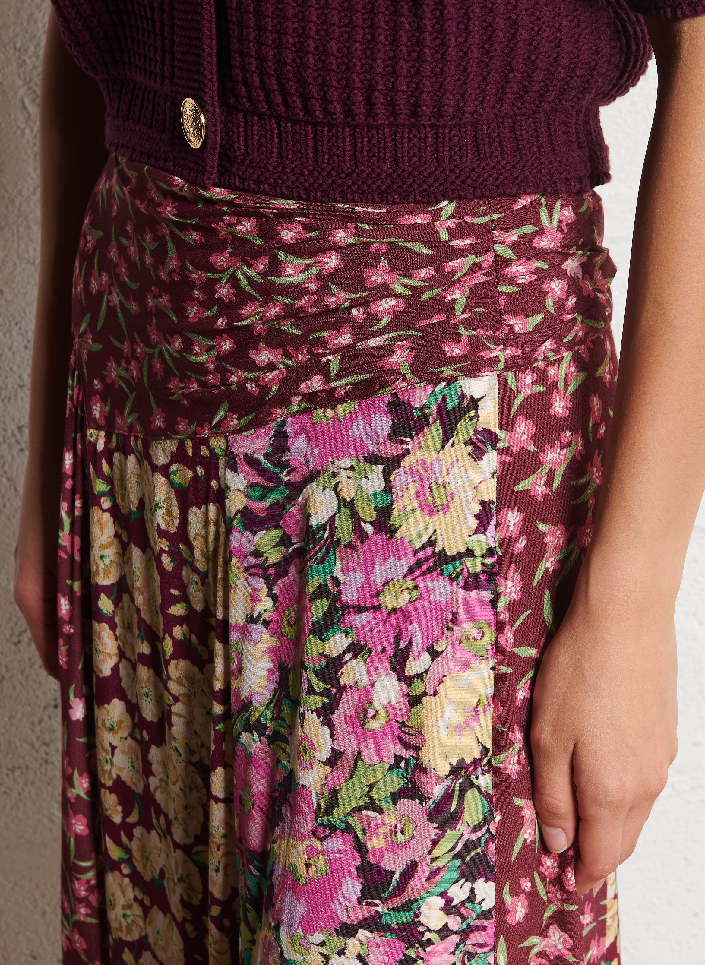 Jupe longue imprimée BA&SH Prune