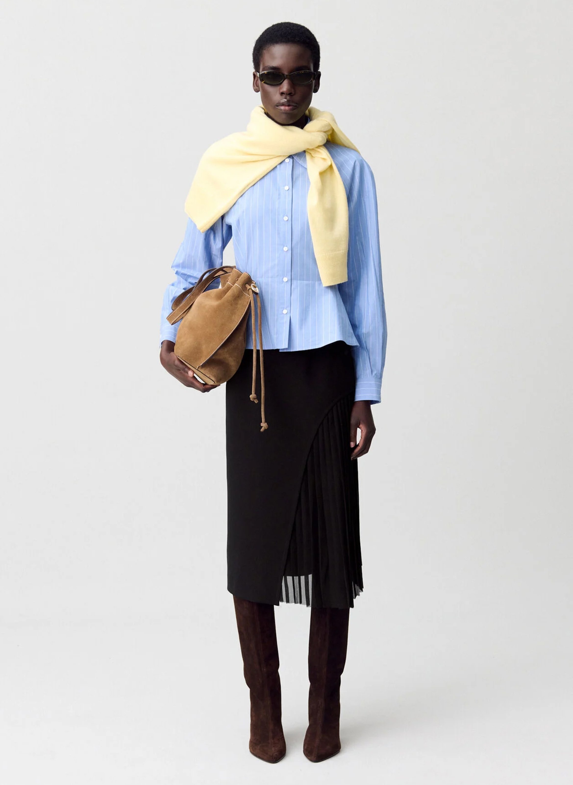 Jupe midi plissée CLAUDIE PIERLOT Noir