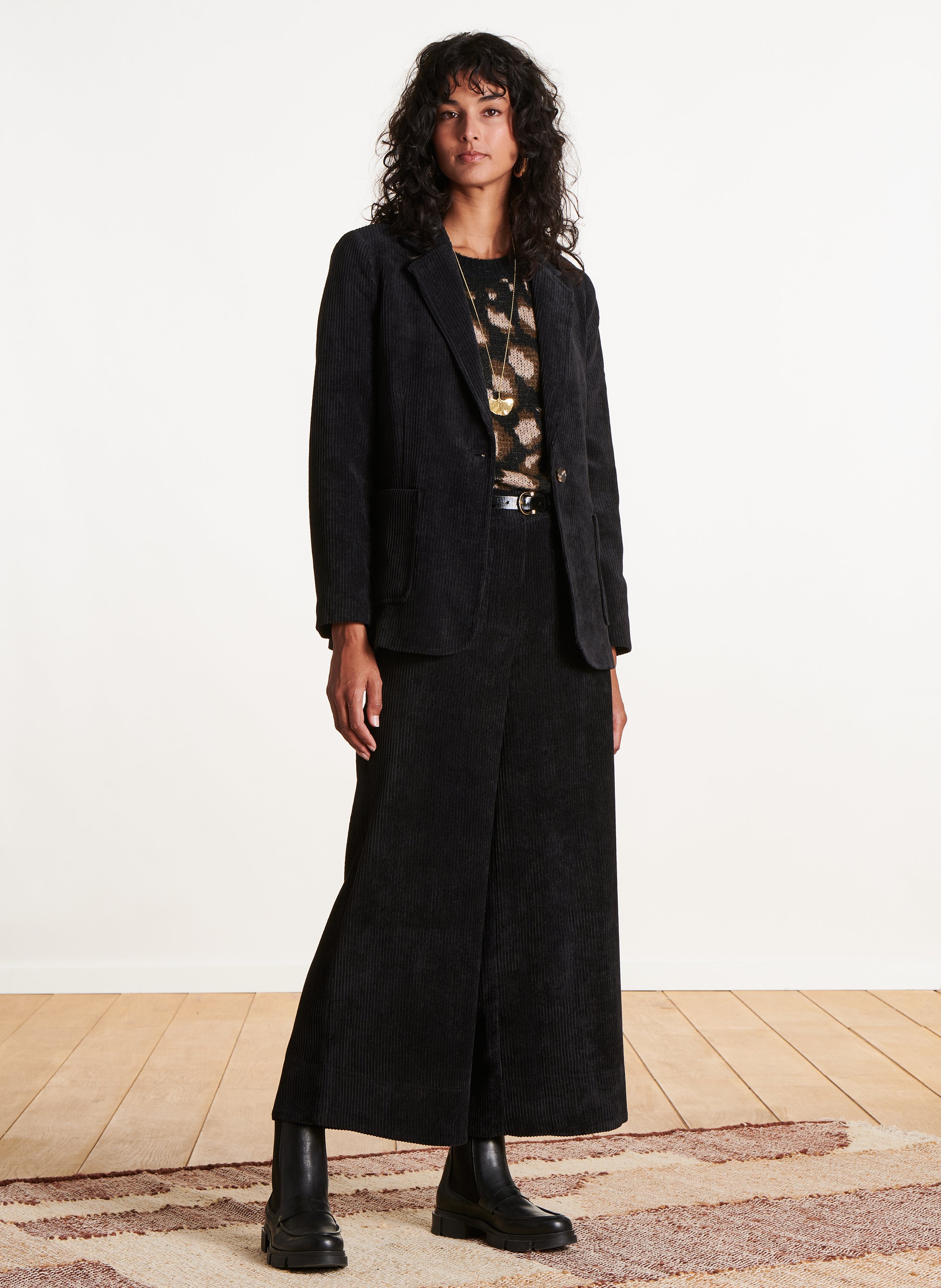 Corduroy suit jacket LA FEE MARABOUTEE Black