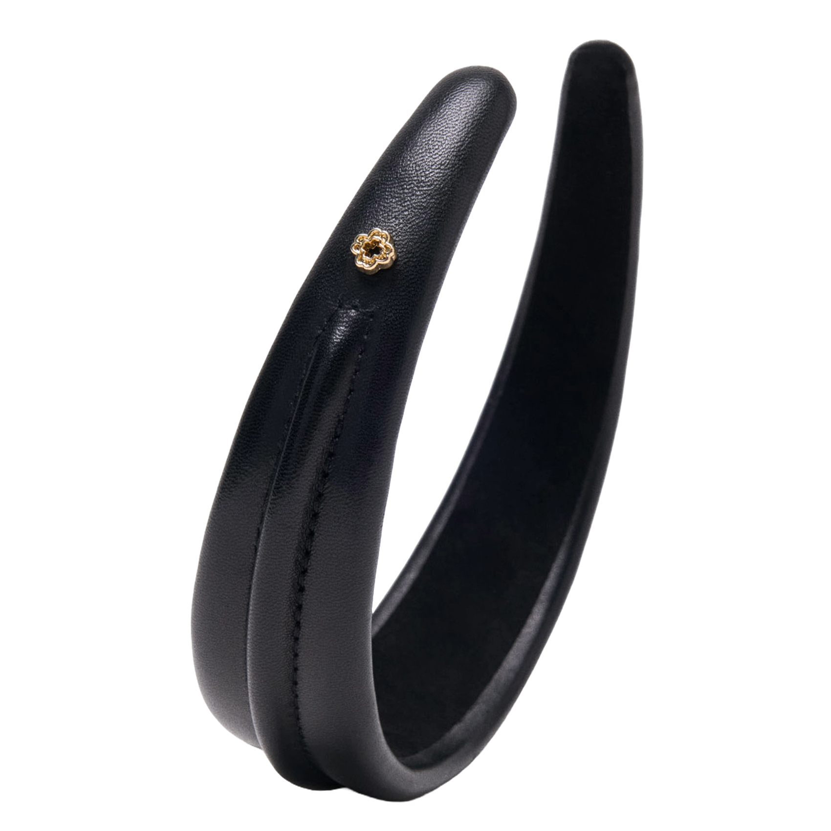 Serre-tête en cuir  MAJE Noir