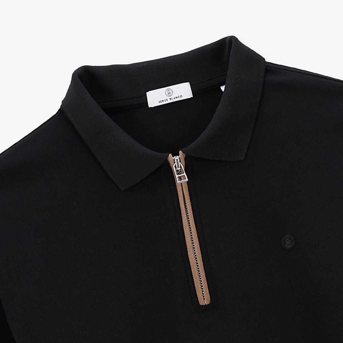 Long-sleeve polo with zip SERGE BLANCO Black